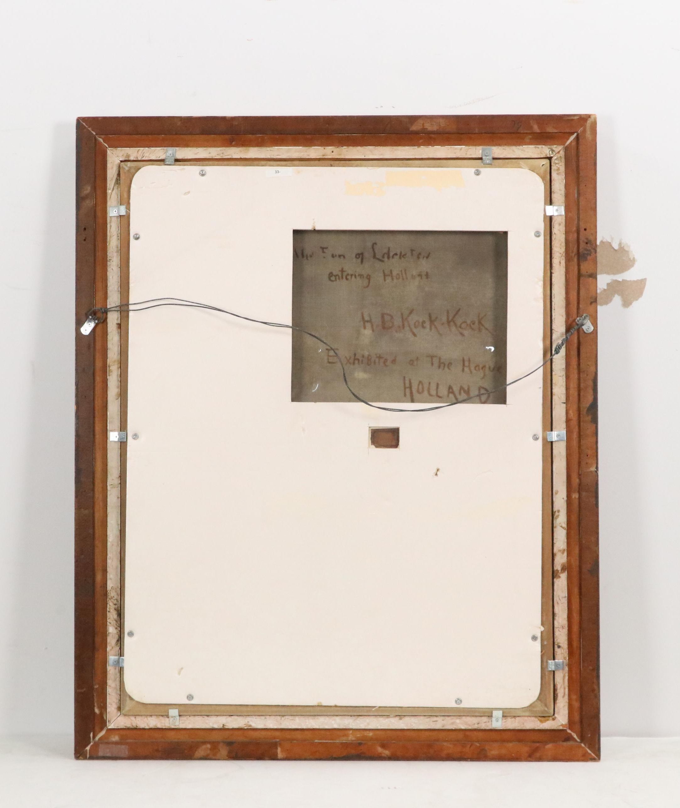 Jan Hermann Barend Koekkoek City Scene Oil Painting "Entering Holland"