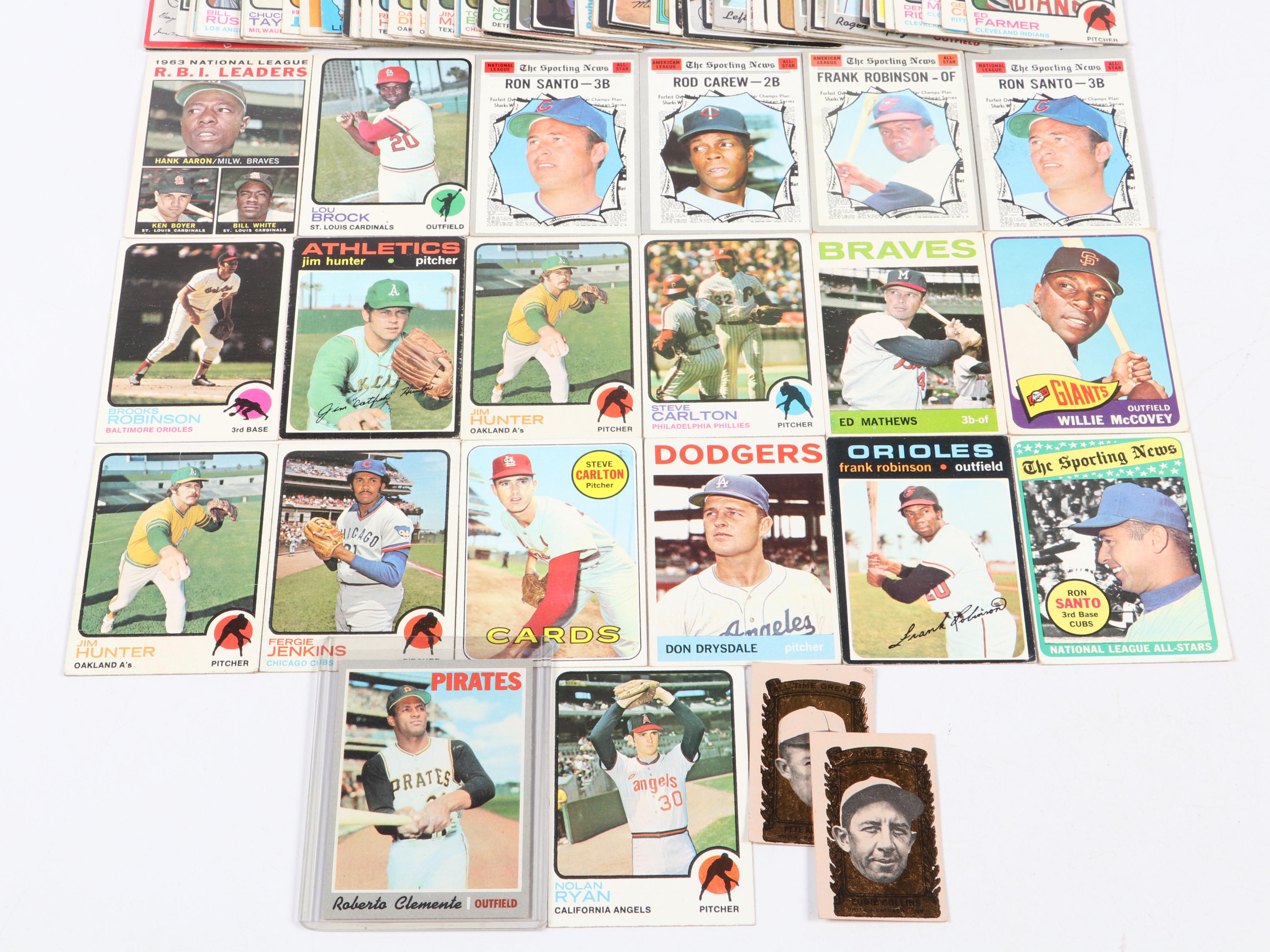 Topps Baseball Cards Featuring Roberto Clemente and More, 1960s–1970s