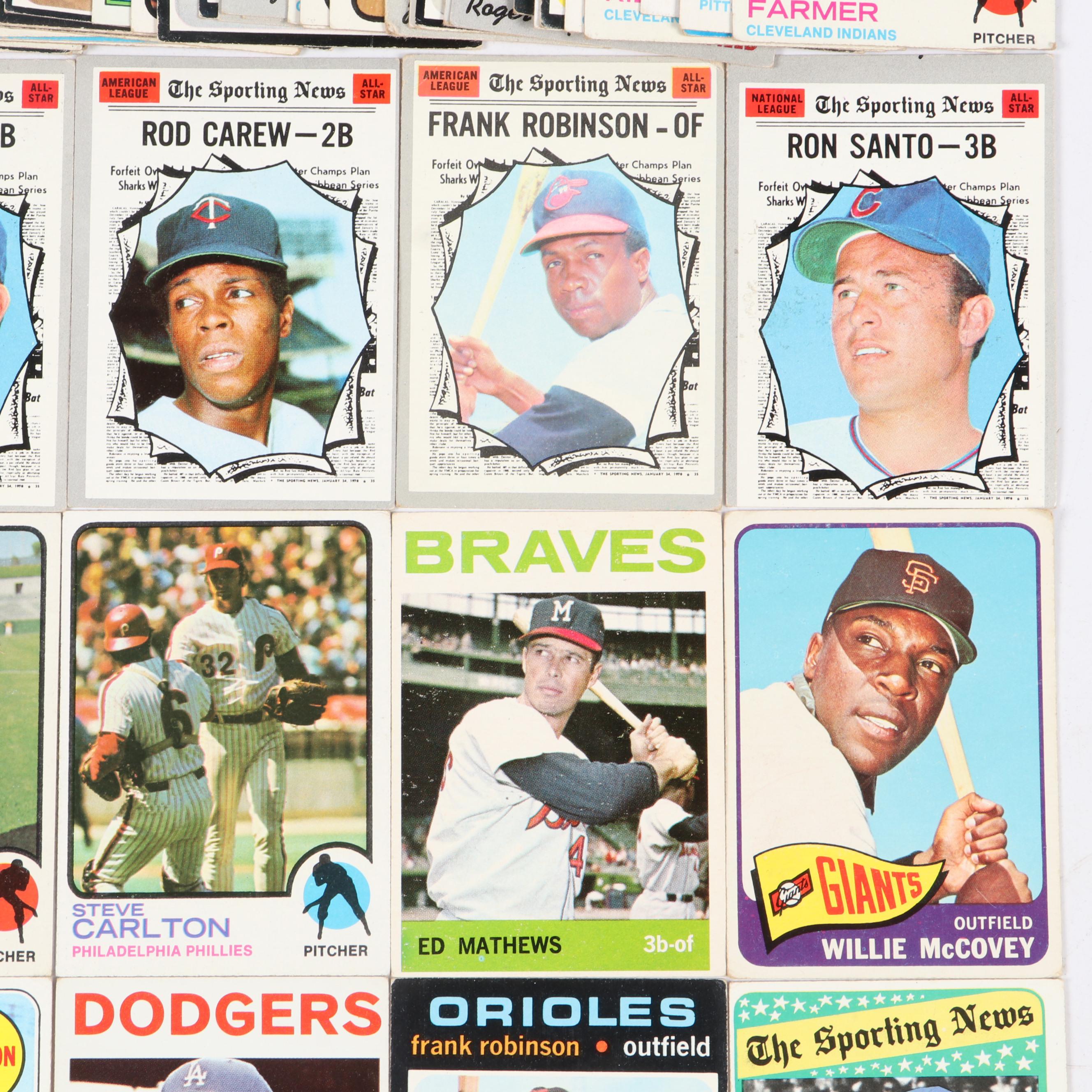 Topps Baseball Cards Featuring Roberto Clemente and More, 1960s–1970s