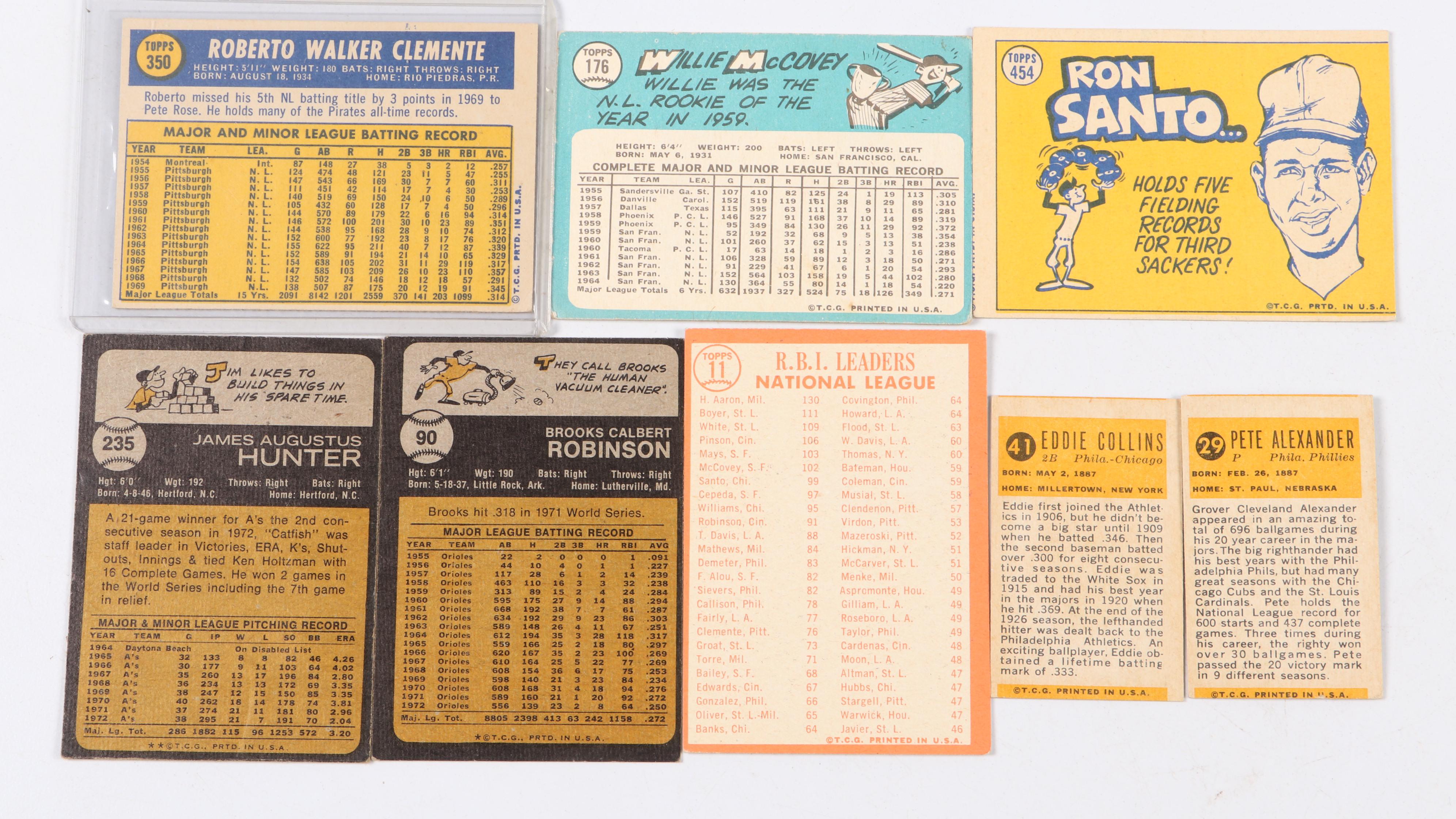 Topps Baseball Cards Featuring Roberto Clemente and More, 1960s–1970s