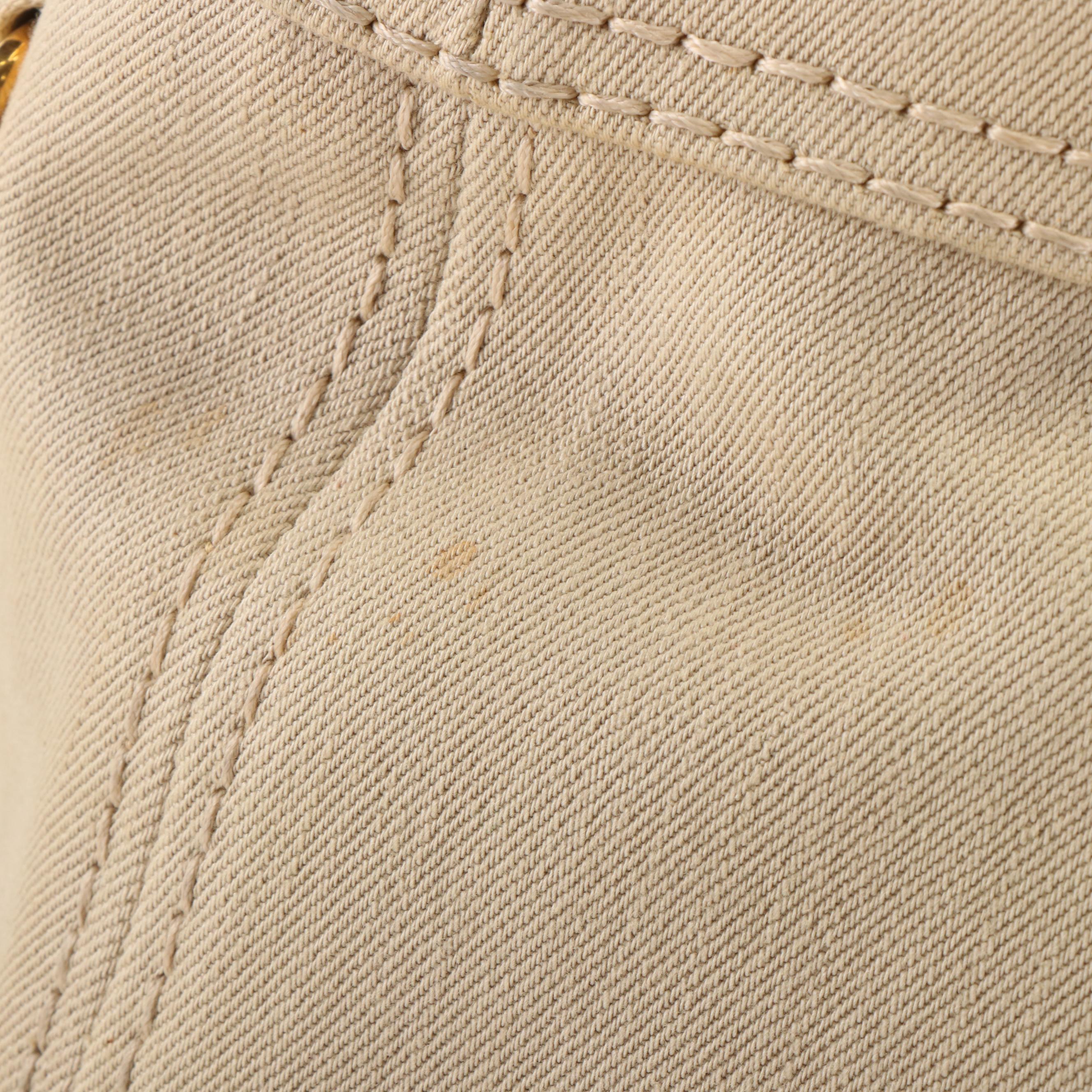 Prada Canapa Logo Natural Canvas Tote Bag