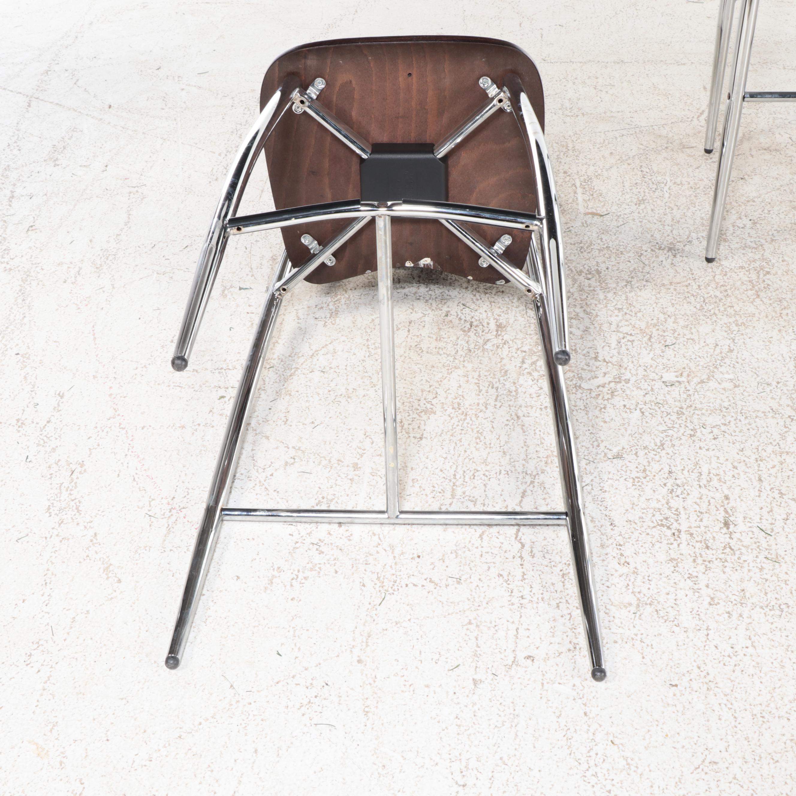 Four Altek Despositato Italian Barstools with Waterfall Style Bar Table