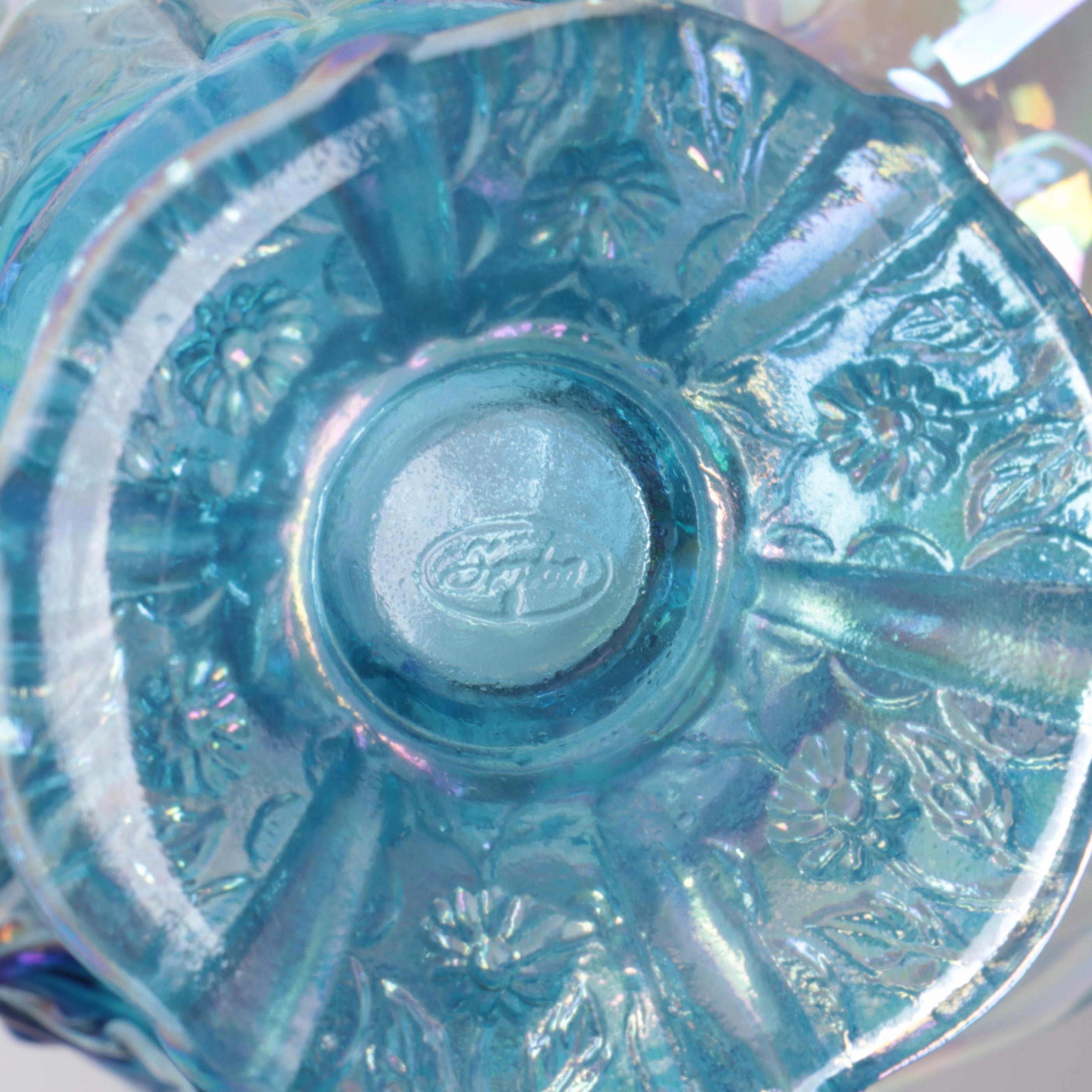 Fenton "Paneled Daisy Blue" Glass Bride's Basket and More Fenton Glass Décor