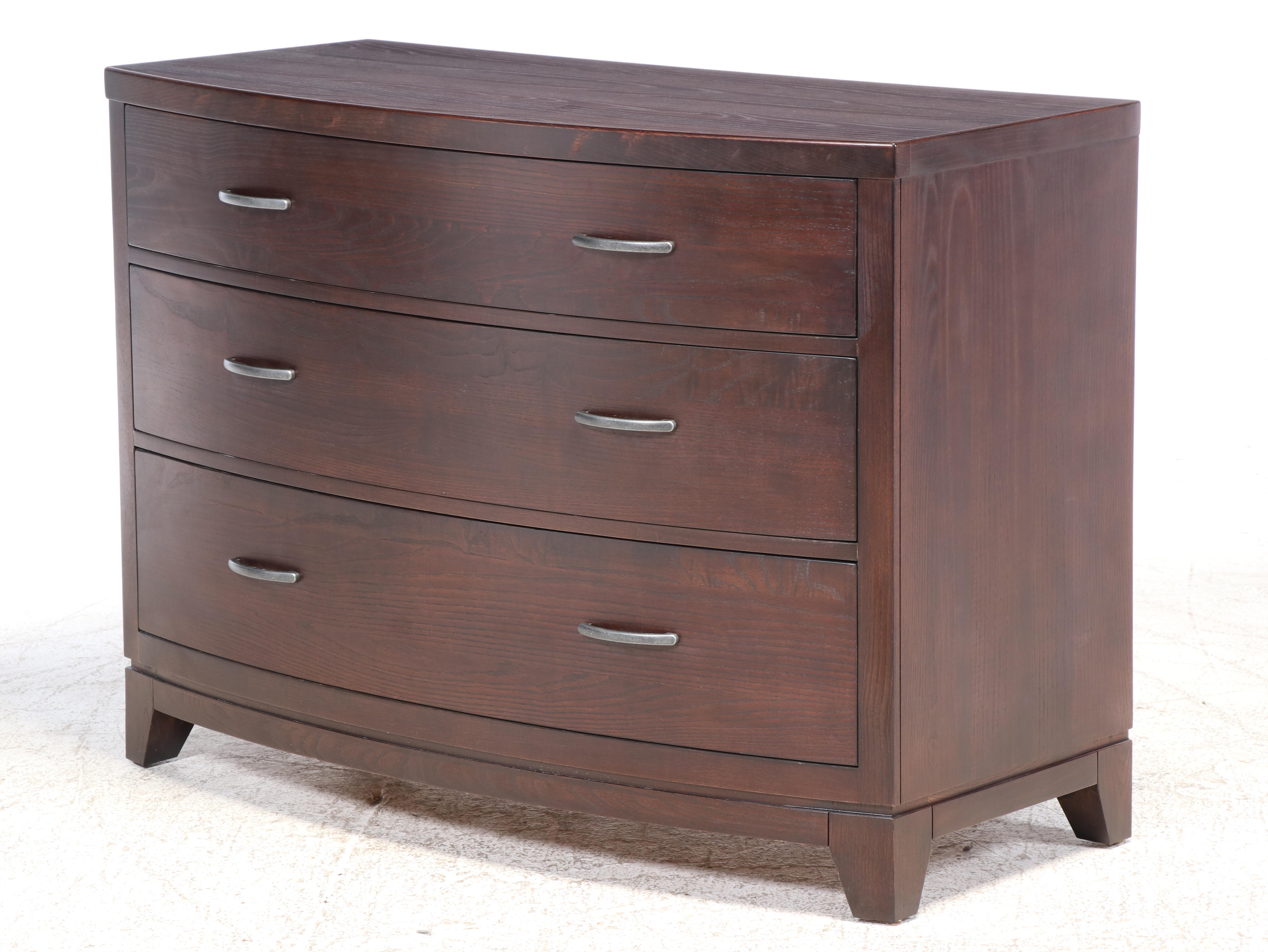 Ethan Allen "Horizons" Ash Three-Drawer Bowfront Chest