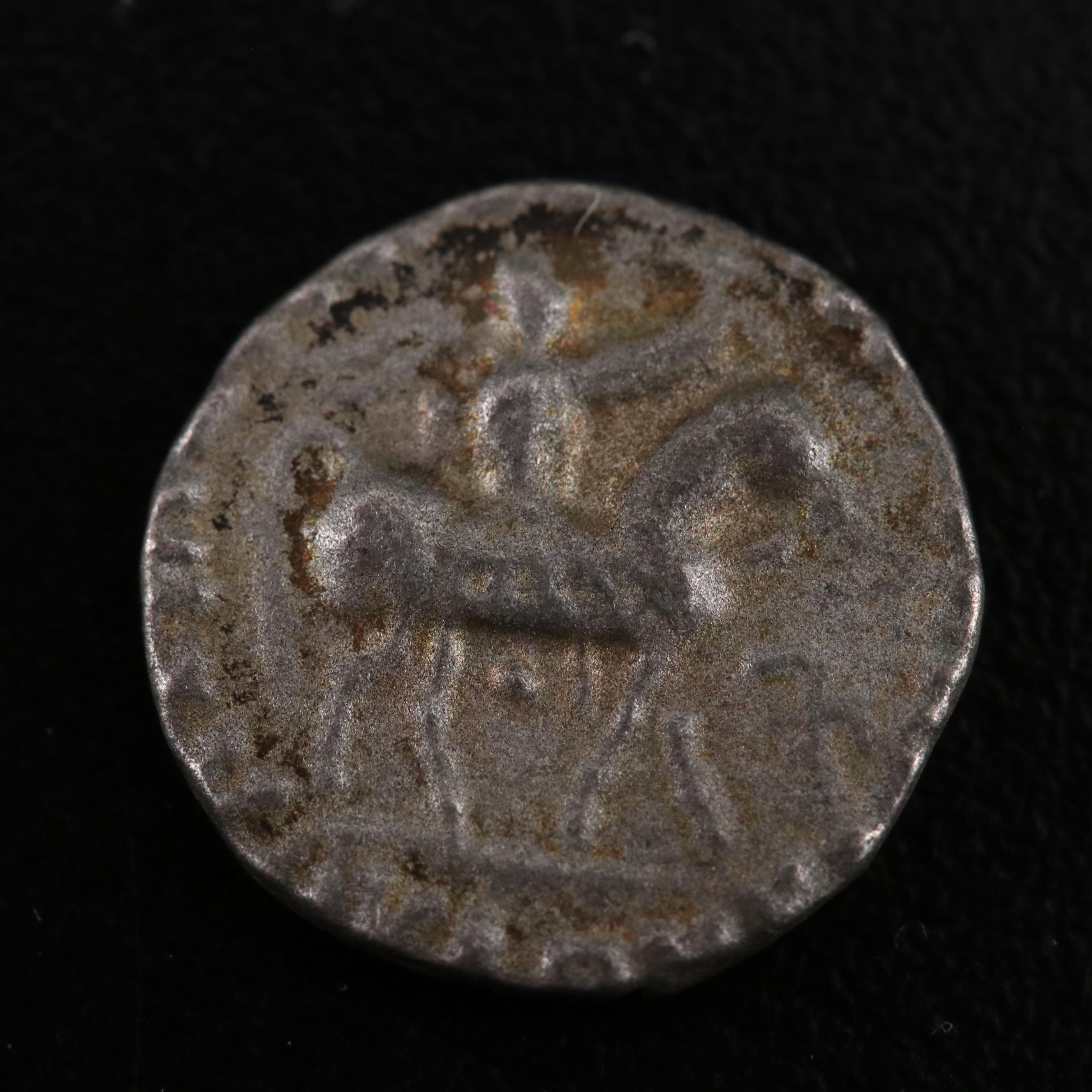 Ancient Indo-Scythian Billon Drachm Coin of Azes I, ca. 58 B.C.