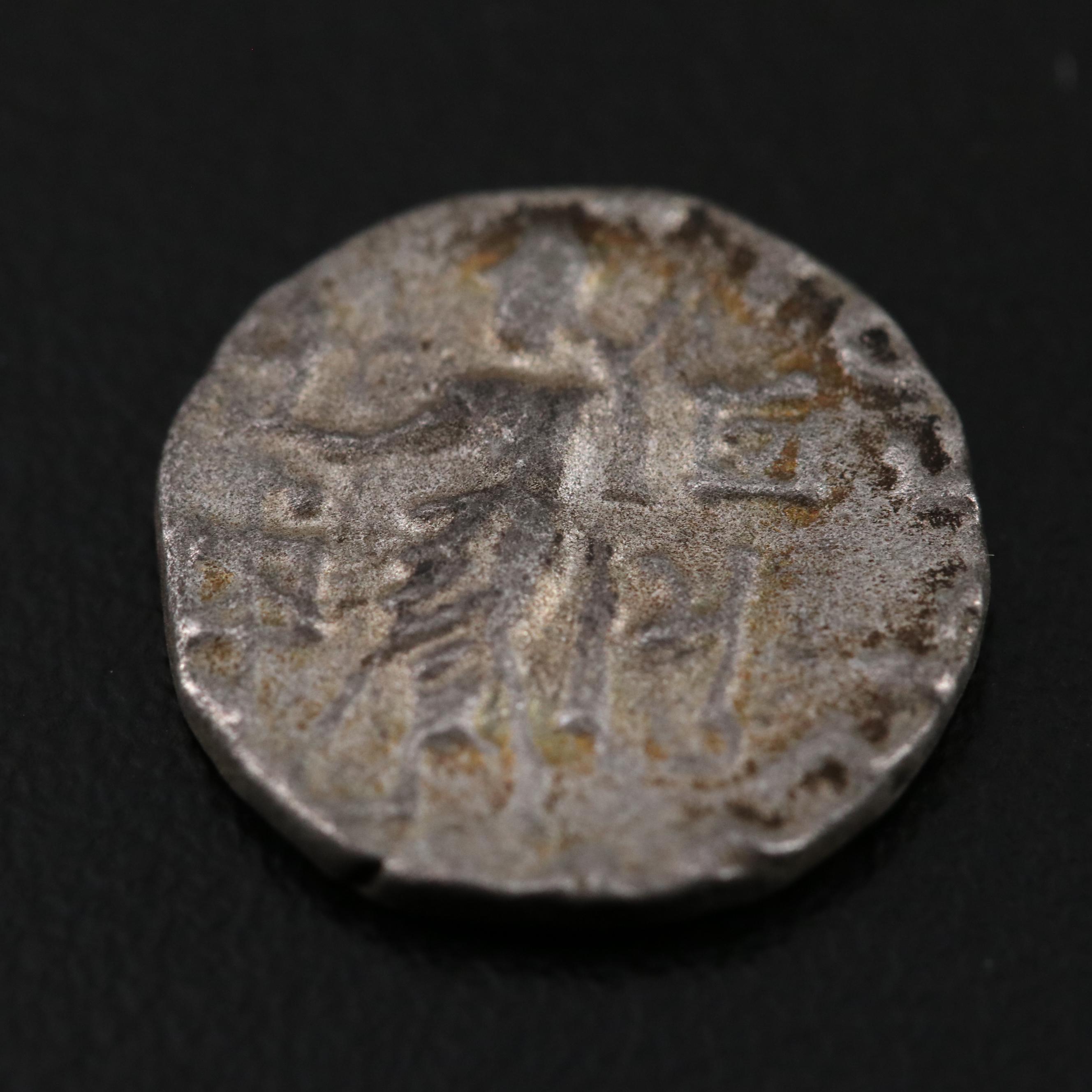 Ancient Indo-Scythian Billon Drachm Coin of Azes I, ca. 58 B.C.