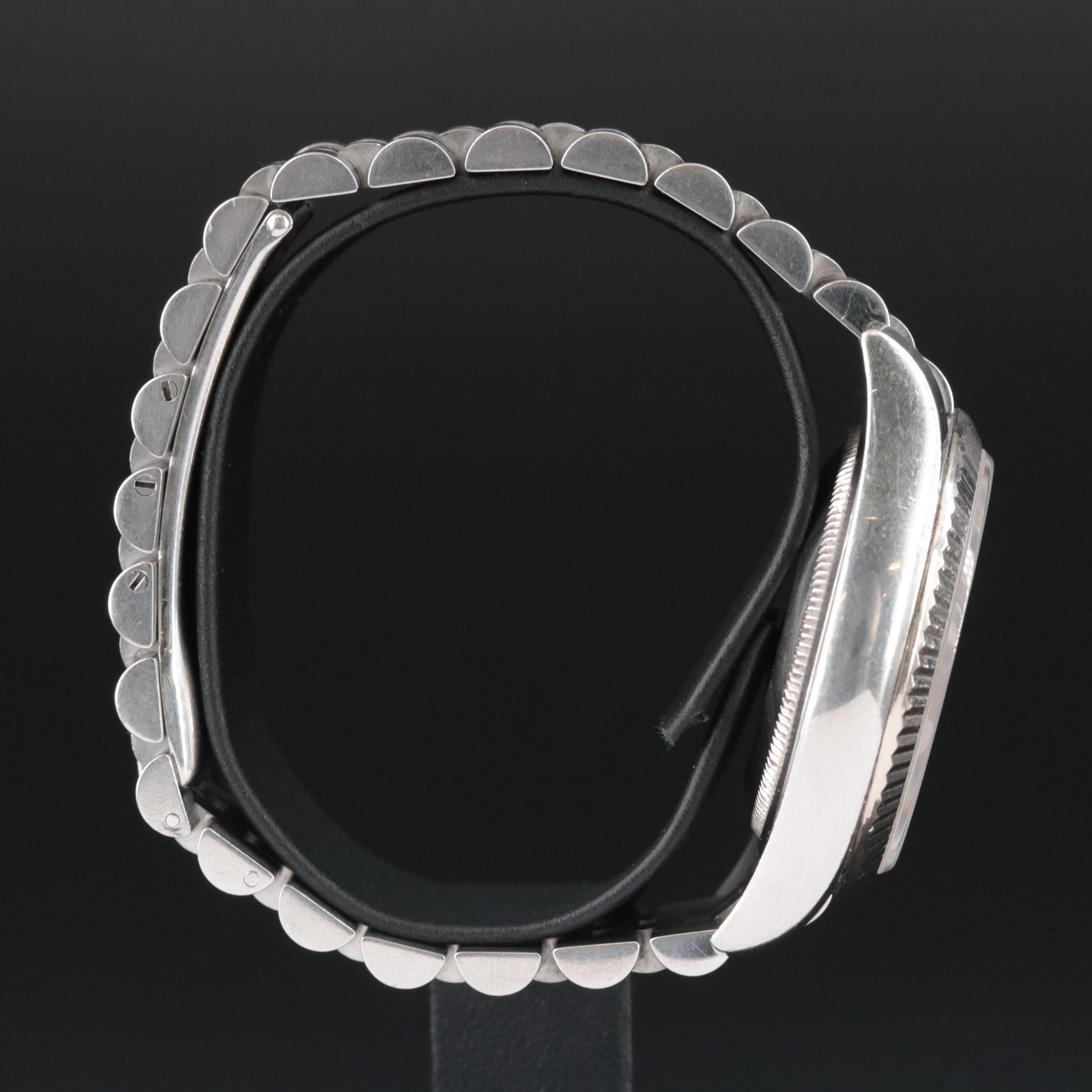 Rolex Black Mother-of-Pearl Factory Diamond Dial Datejust Watch