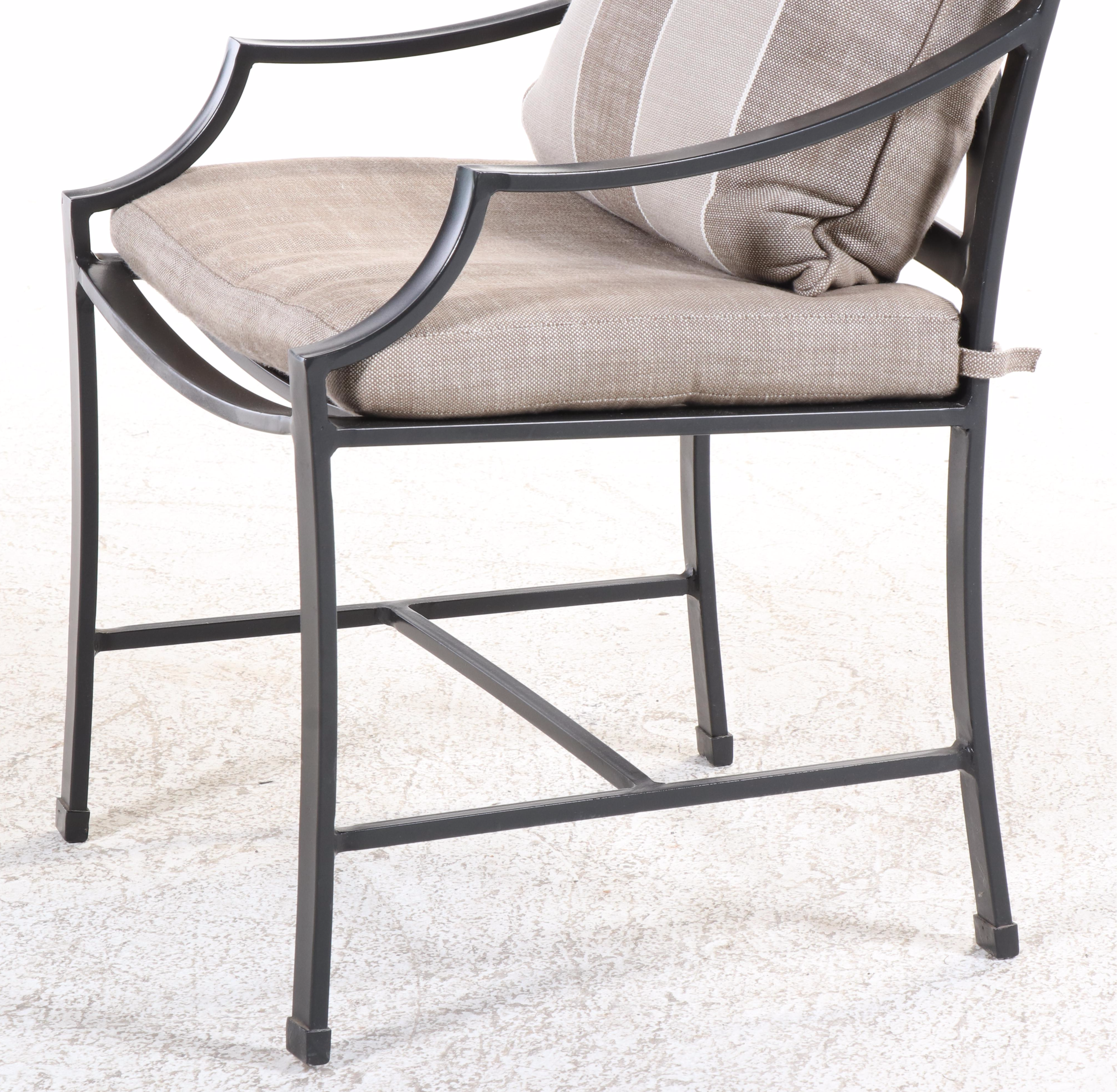 Three-Piece Restoration Hardware Black Powder-Coated Metal Bistro Set