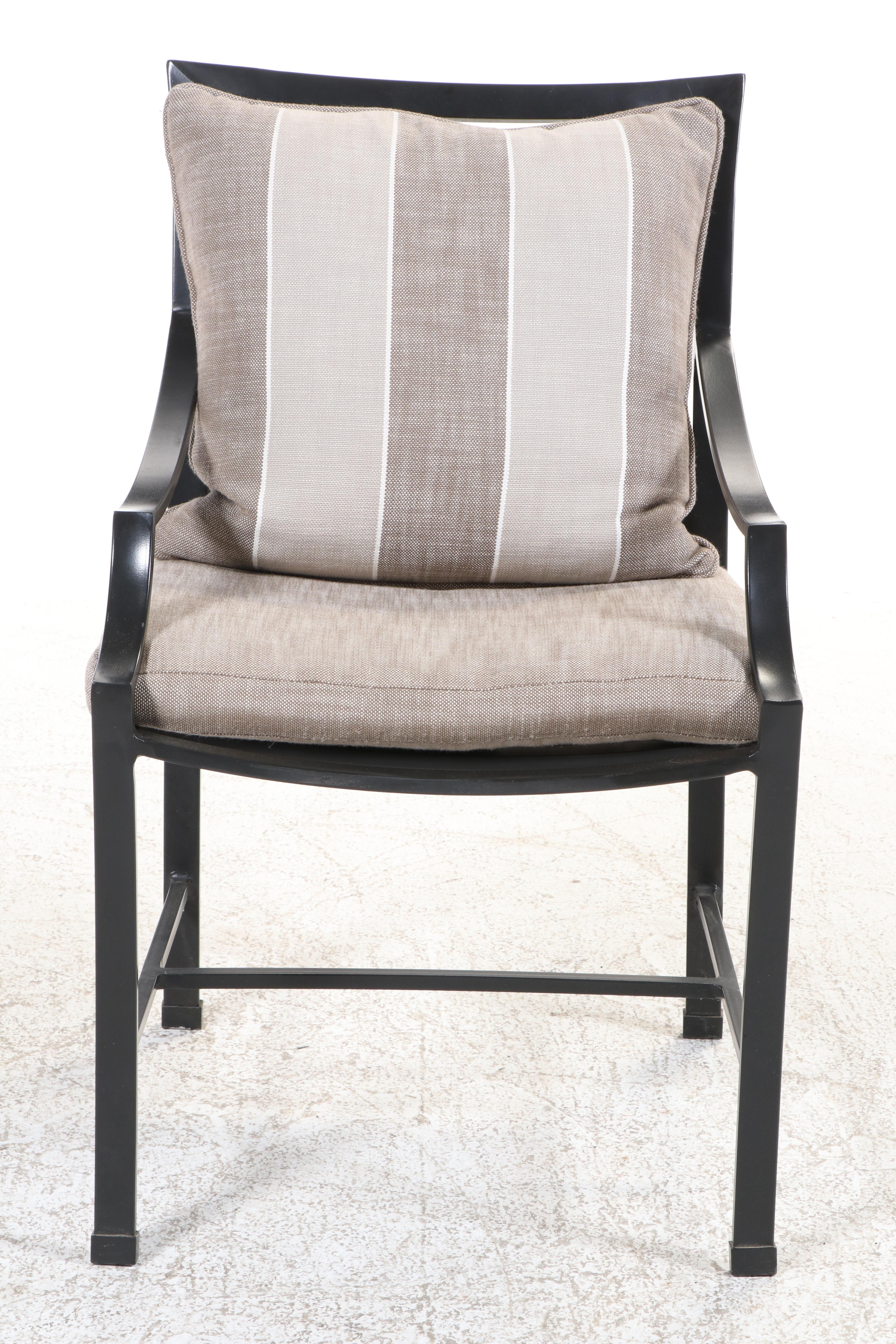 Three-Piece Restoration Hardware Black Powder-Coated Metal Bistro Set