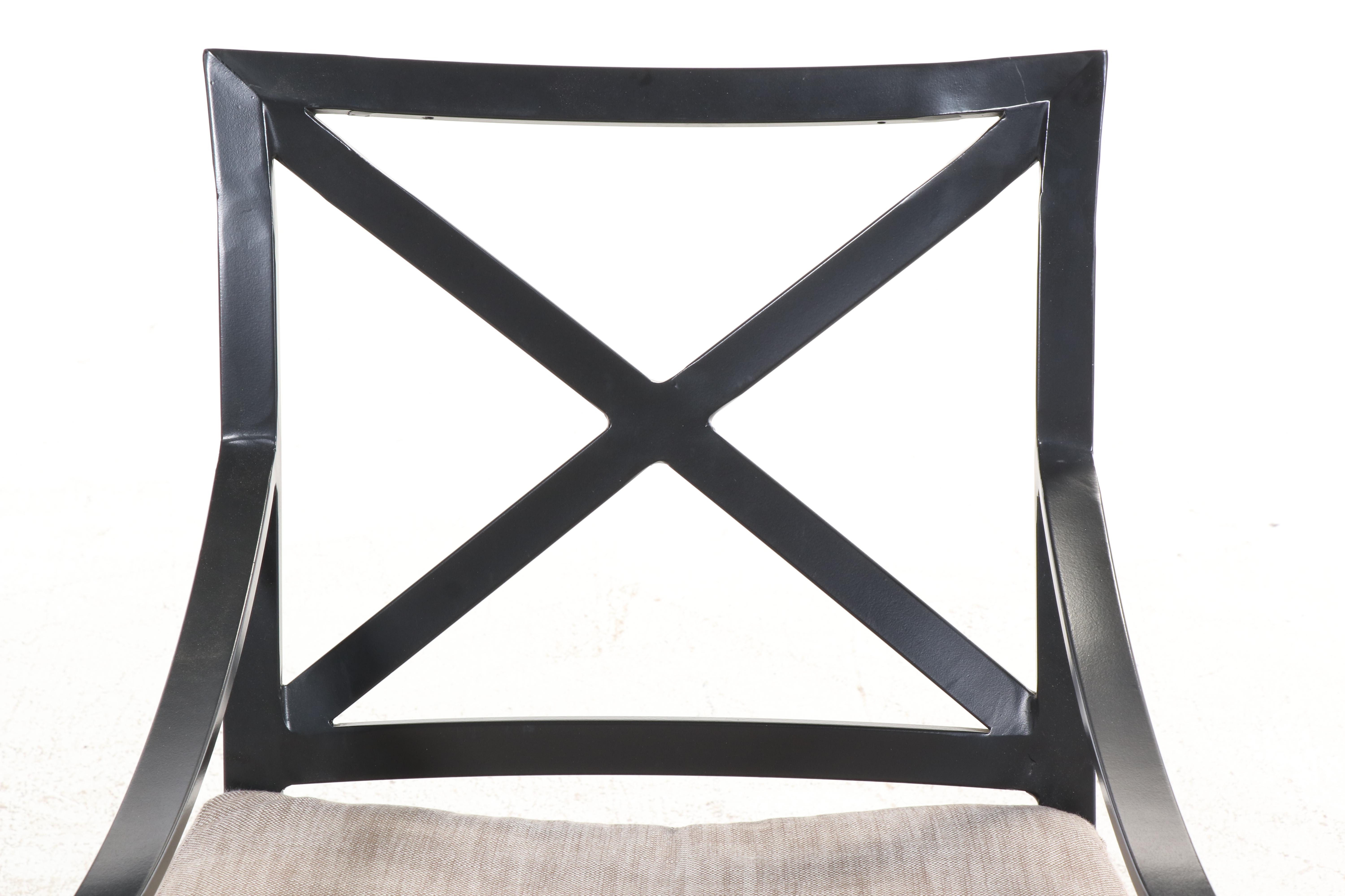 Three-Piece Restoration Hardware Black Powder-Coated Metal Bistro Set