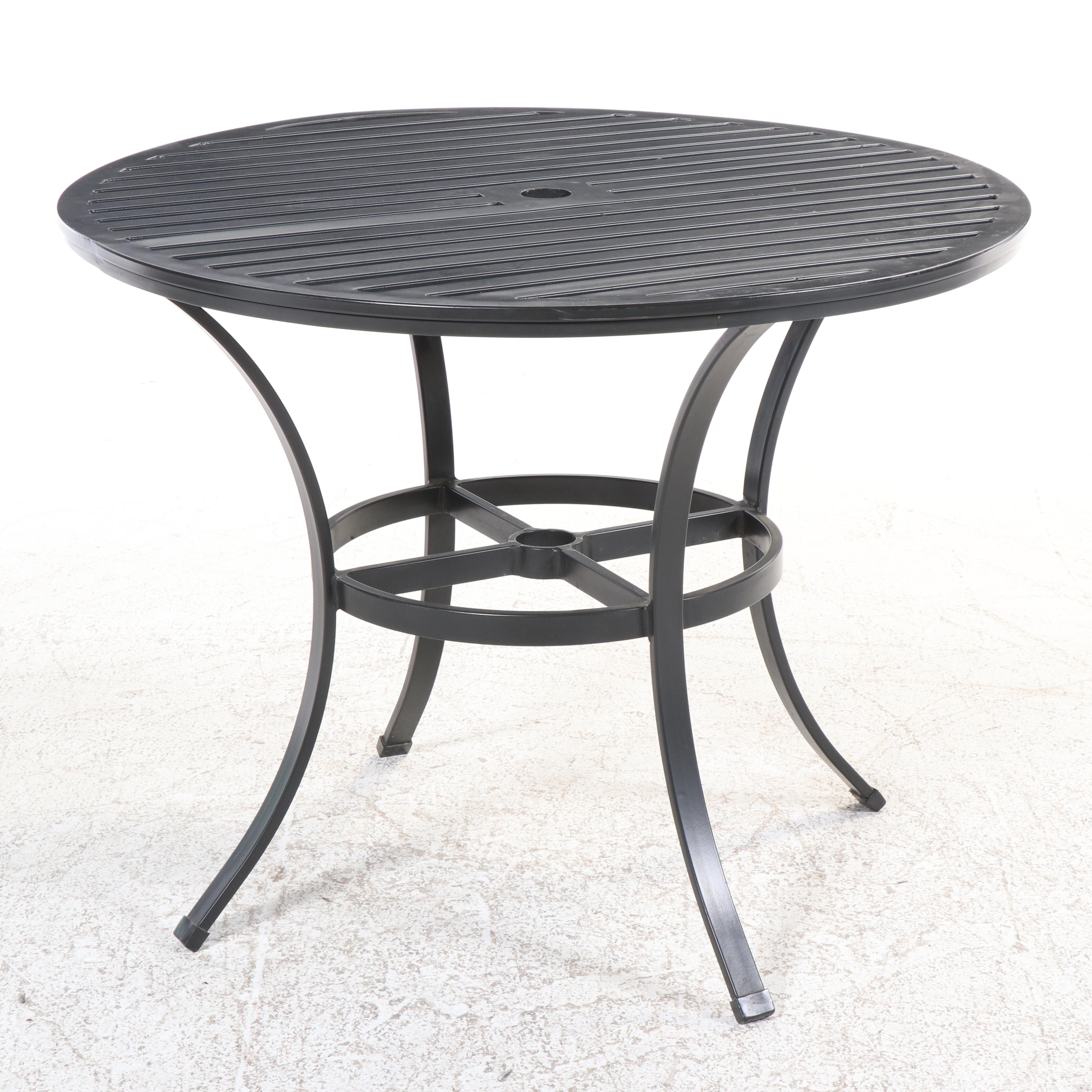 Three-Piece Restoration Hardware Black Powder-Coated Metal Bistro Set