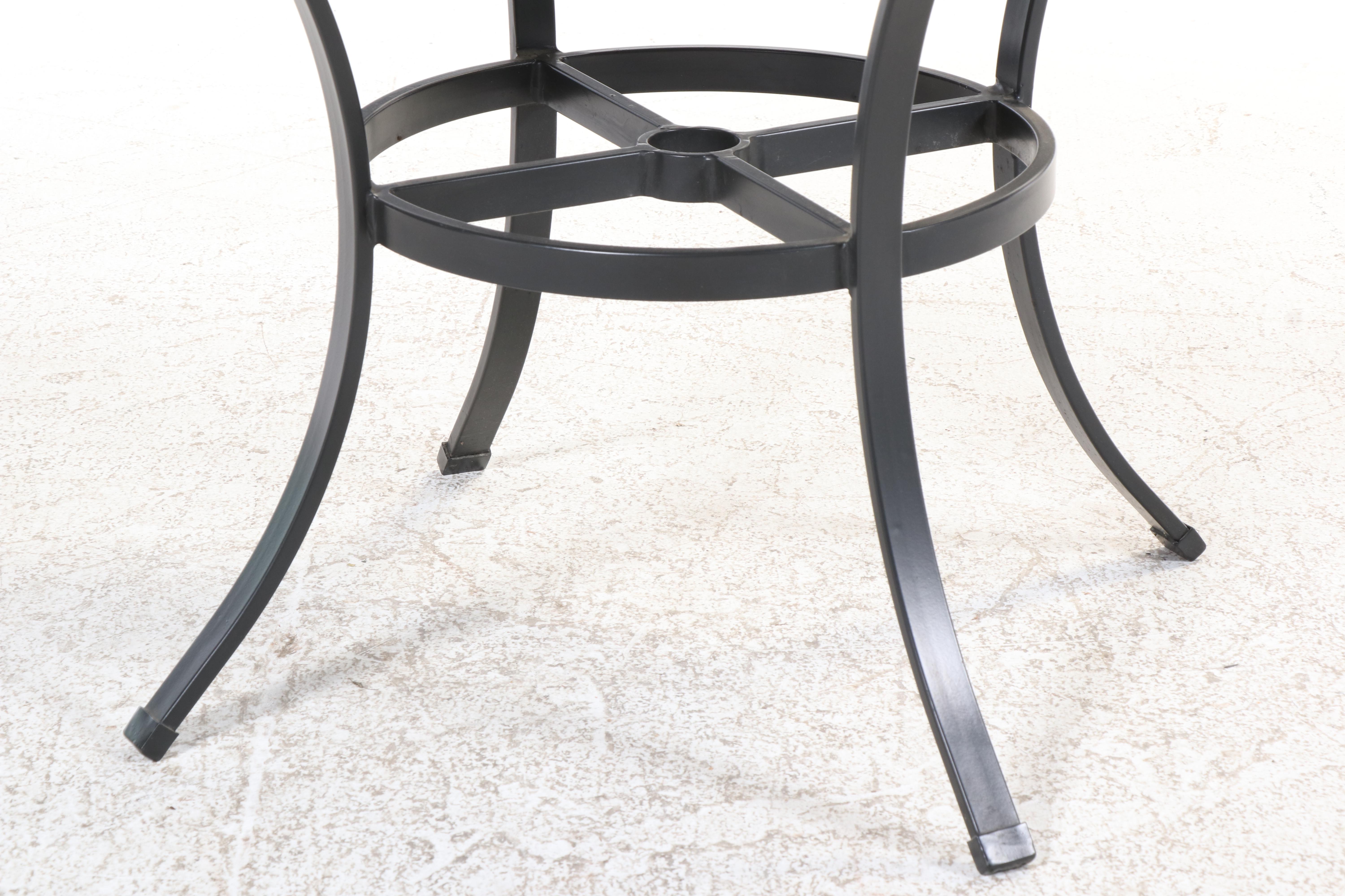 Three-Piece Restoration Hardware Black Powder-Coated Metal Bistro Set