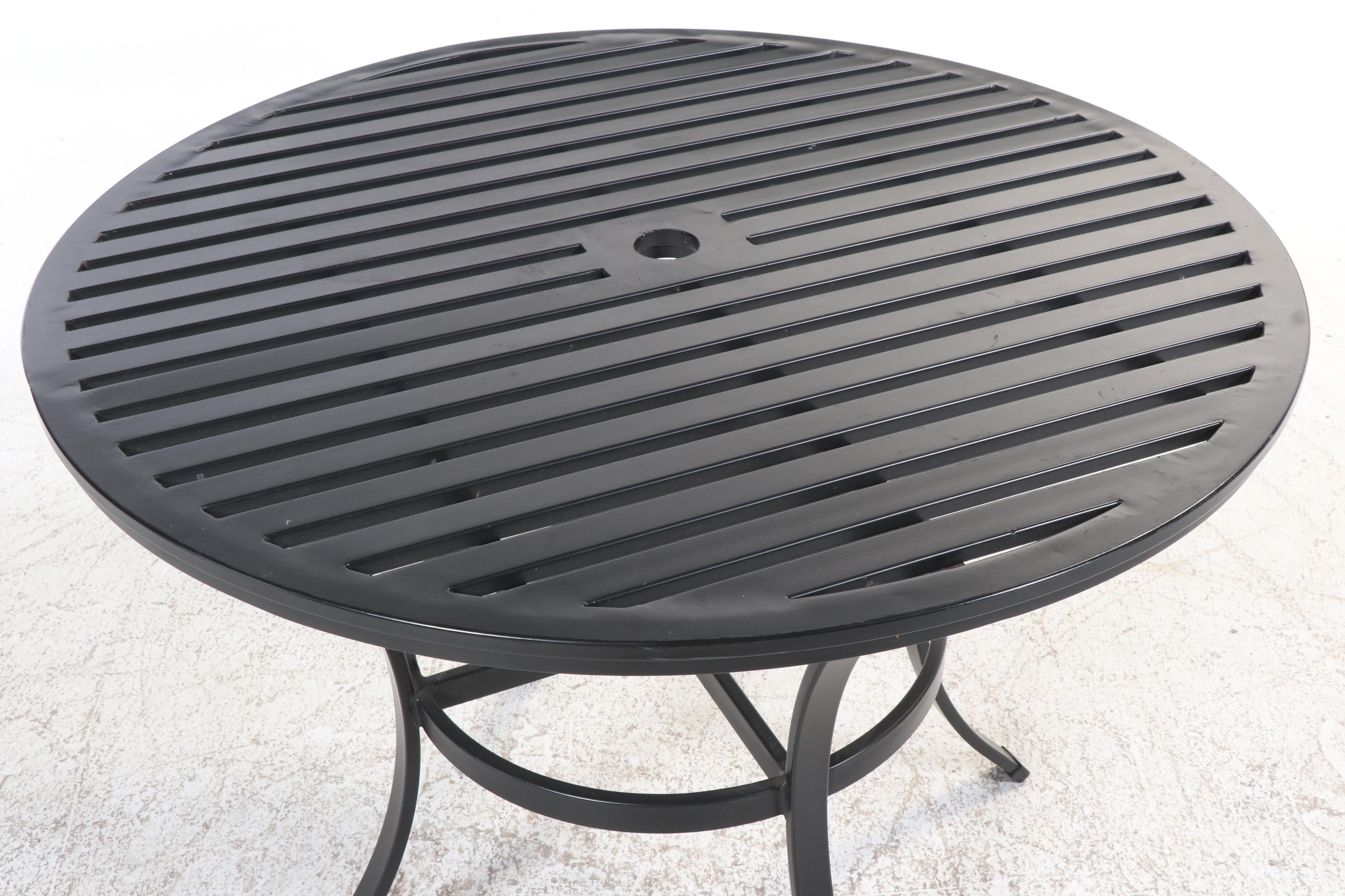 Three-Piece Restoration Hardware Black Powder-Coated Metal Bistro Set