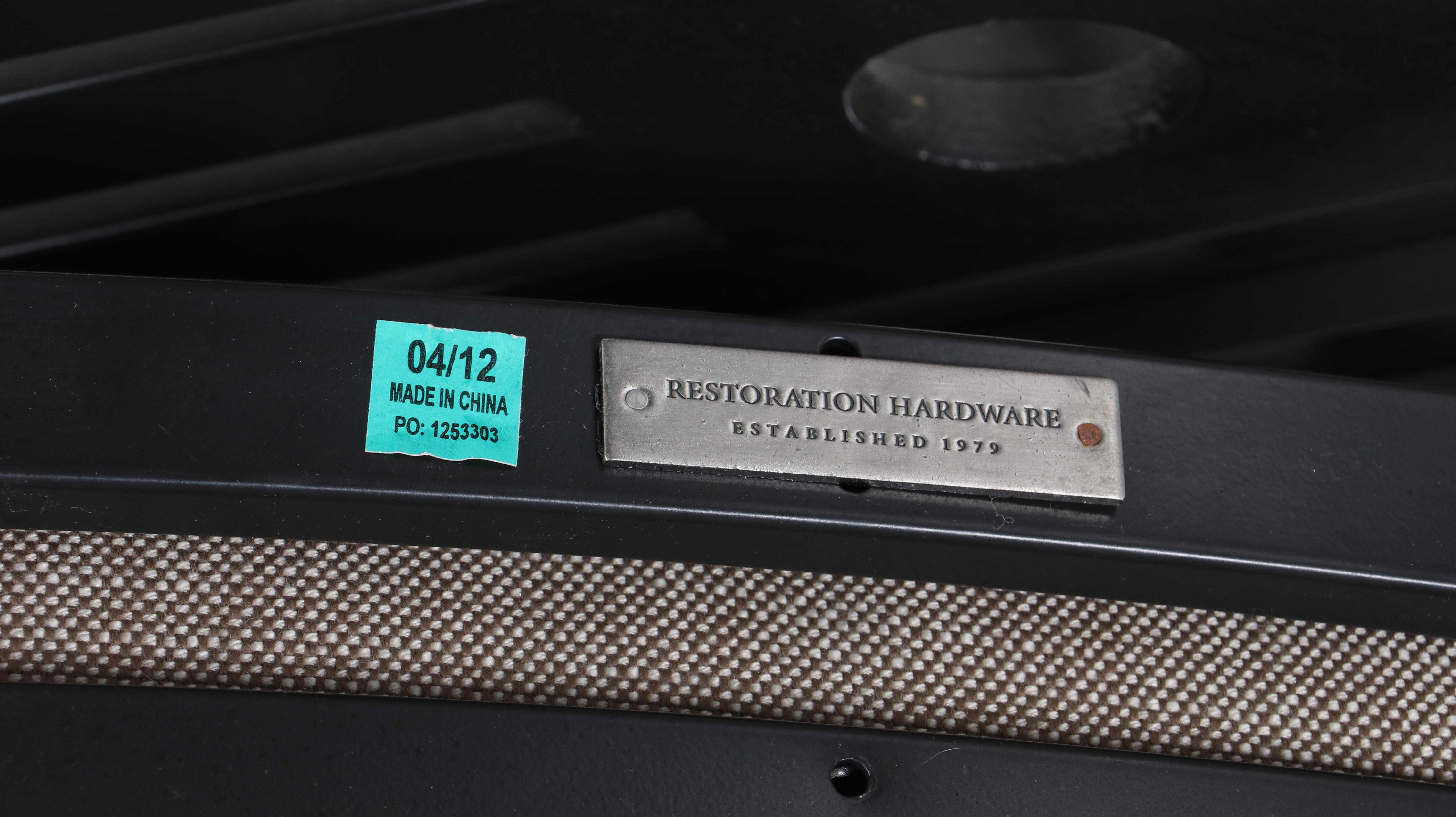 Three-Piece Restoration Hardware Black Powder-Coated Metal Bistro Set