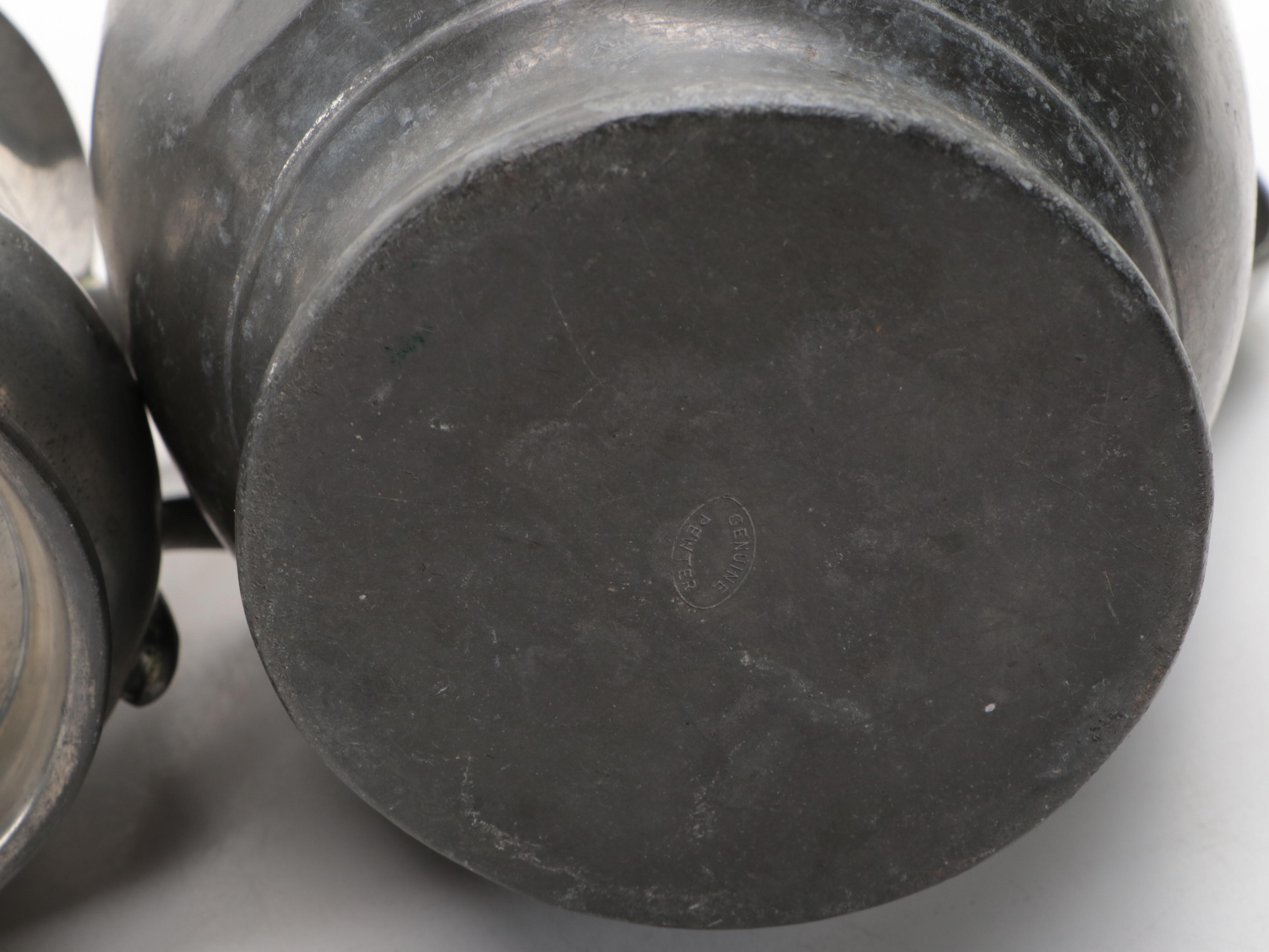 Stieff "Williamsburg" Pewter Tankard and More Pewter Pitchers and Drinkware