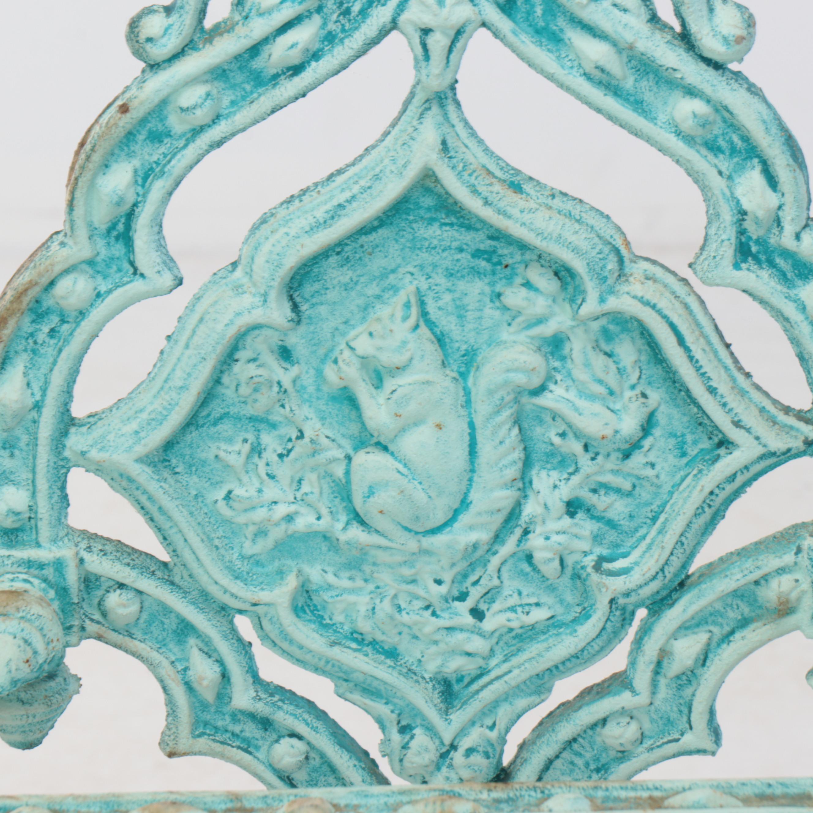 Victorian Style Painted Cast Iron Umbrella Stand with Squirrel Motif