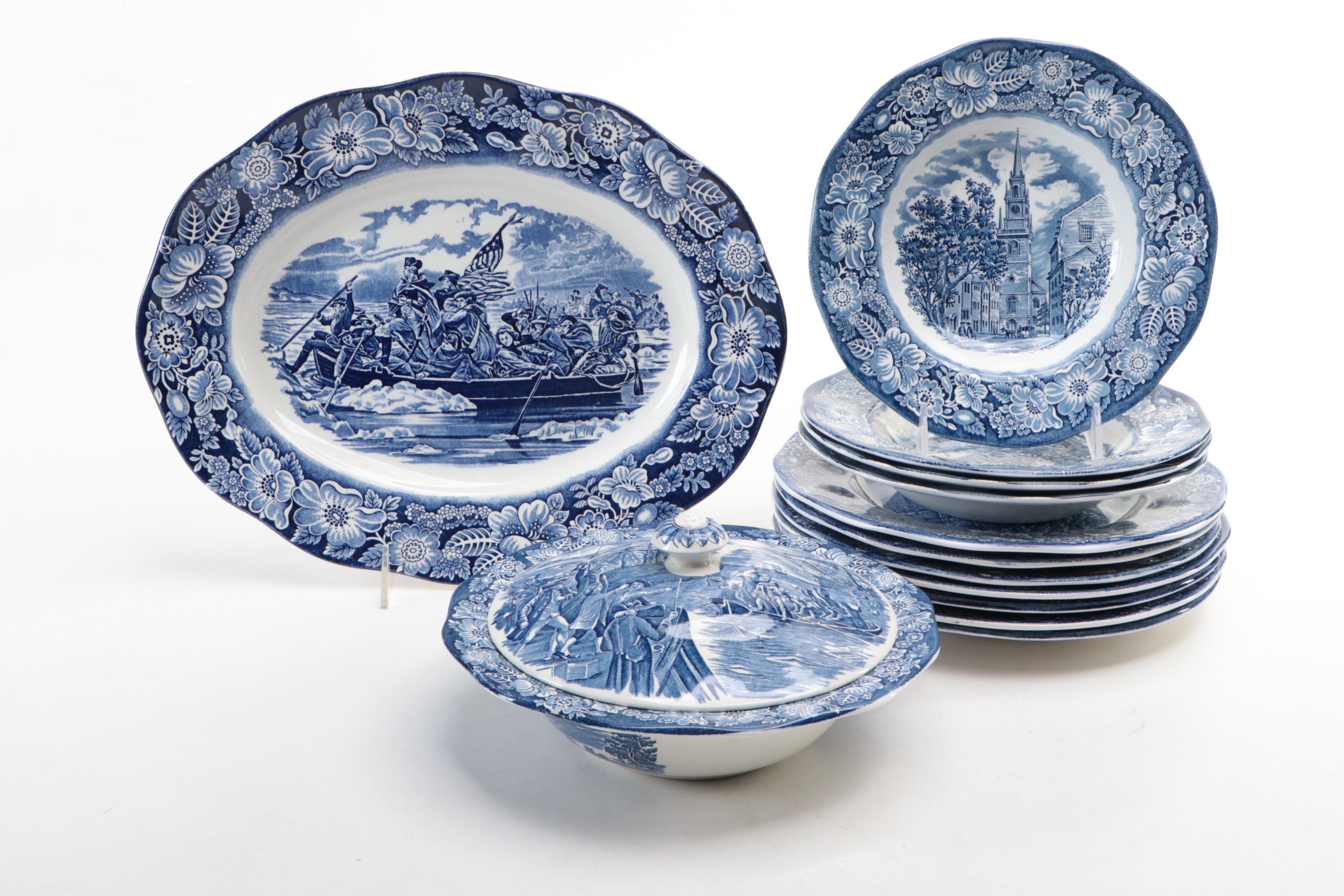 Staffordshire "Liberty Blue" Ironstone Dinnerware, 1975-1981