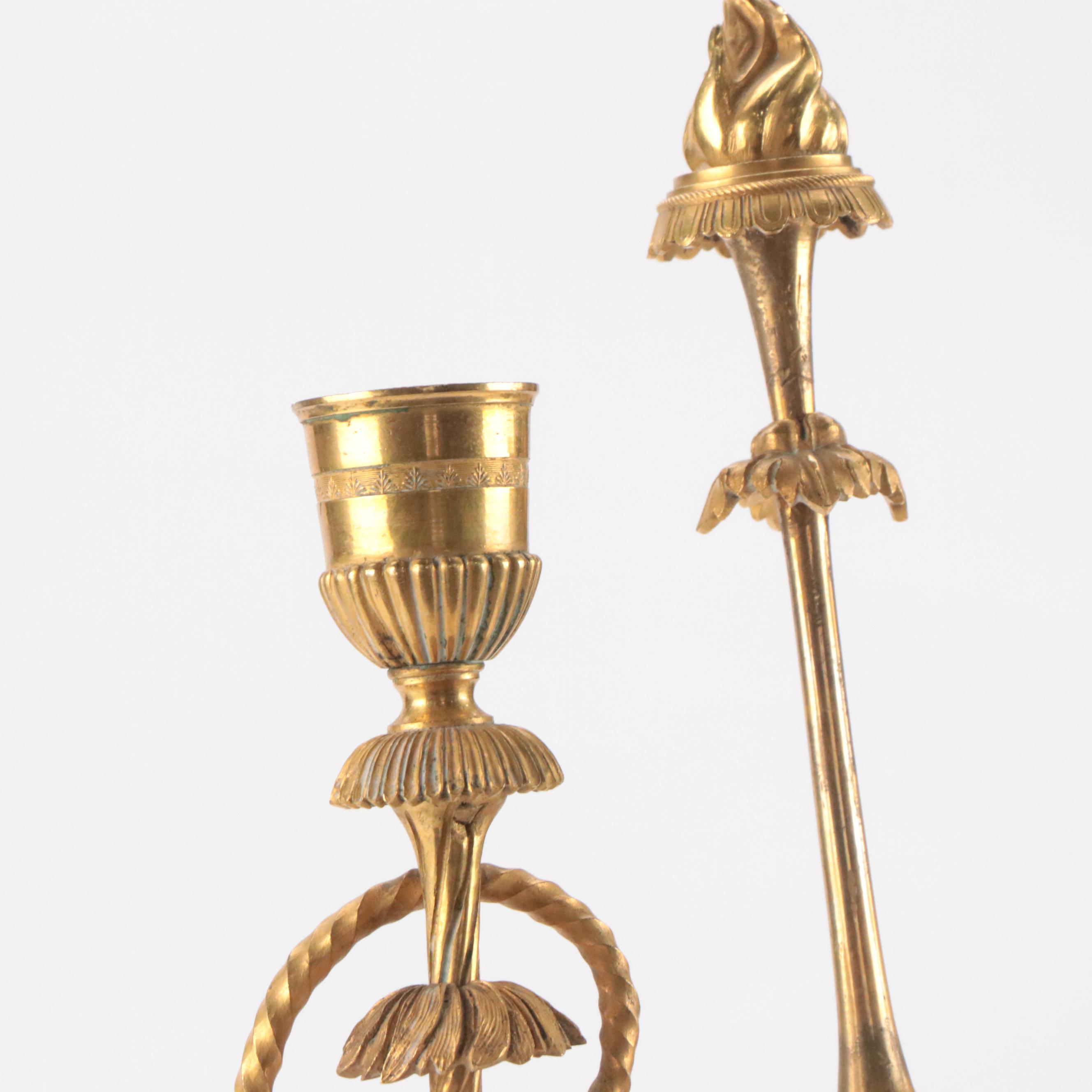 French Neoclassical Style Bronze Dore Candelabra, 19th Century