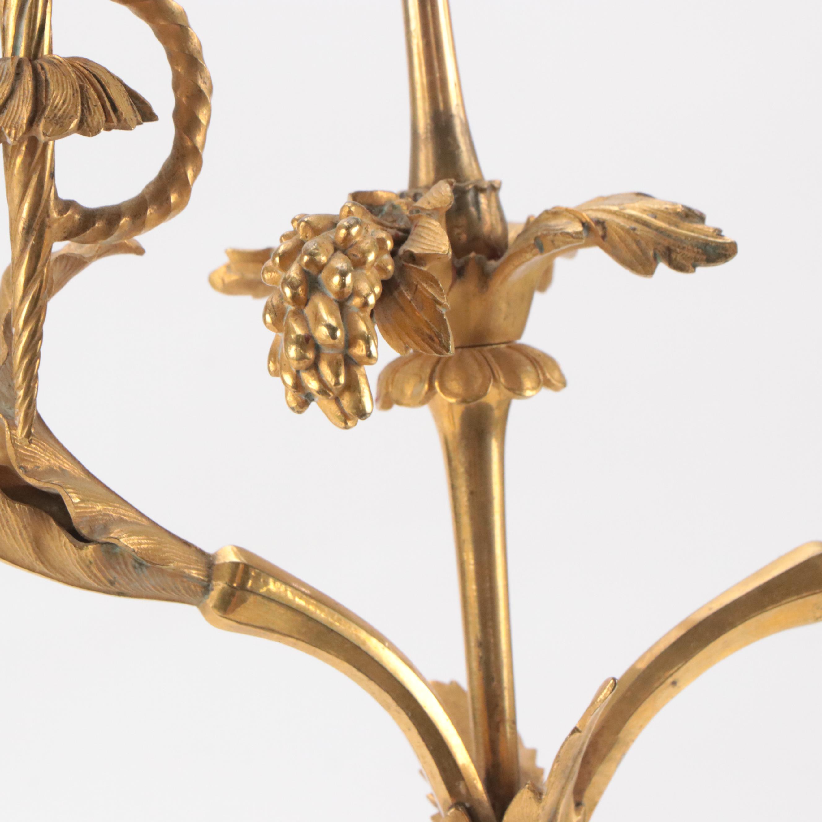 French Neoclassical Style Bronze Dore Candelabra, 19th Century