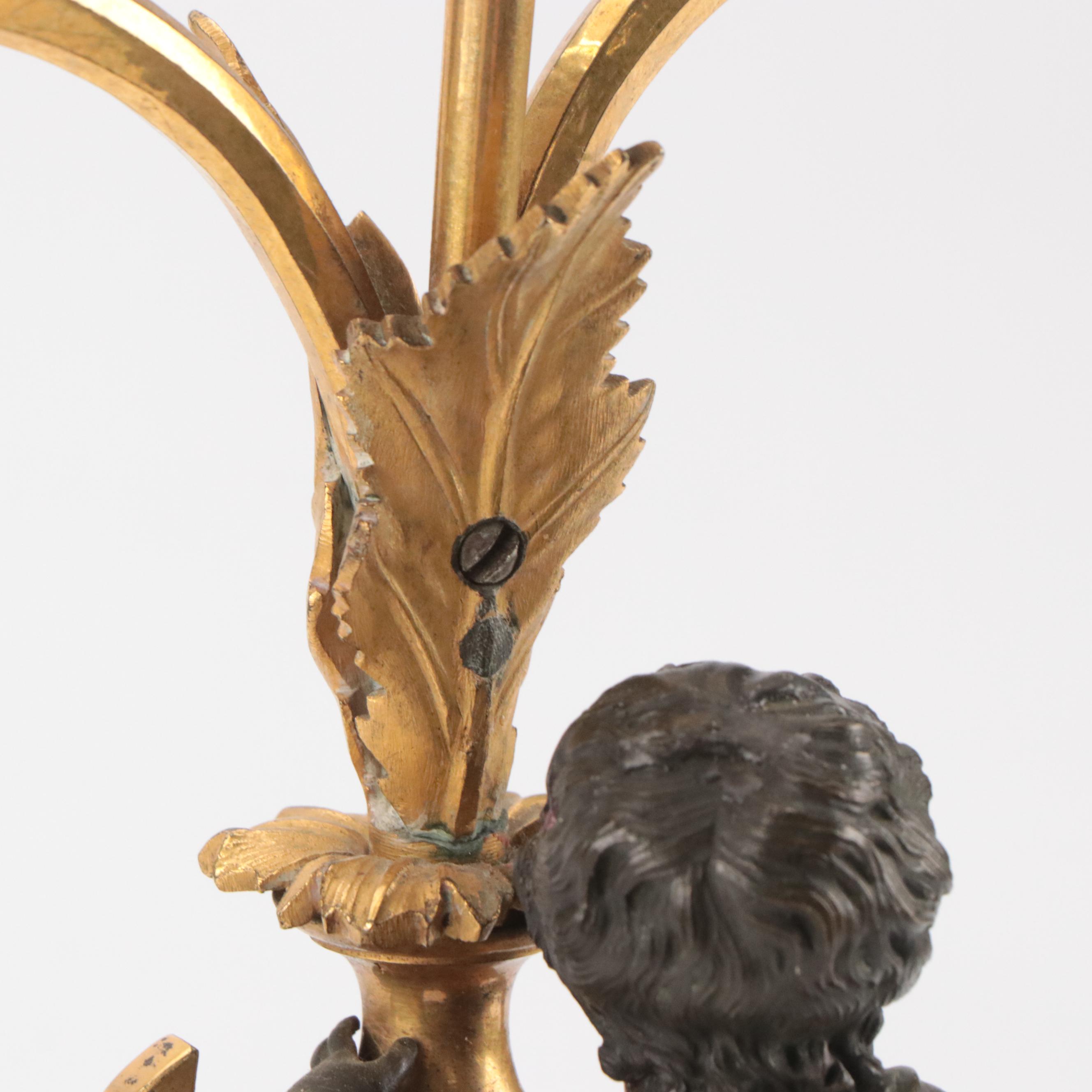 French Neoclassical Style Bronze Dore Candelabra, 19th Century