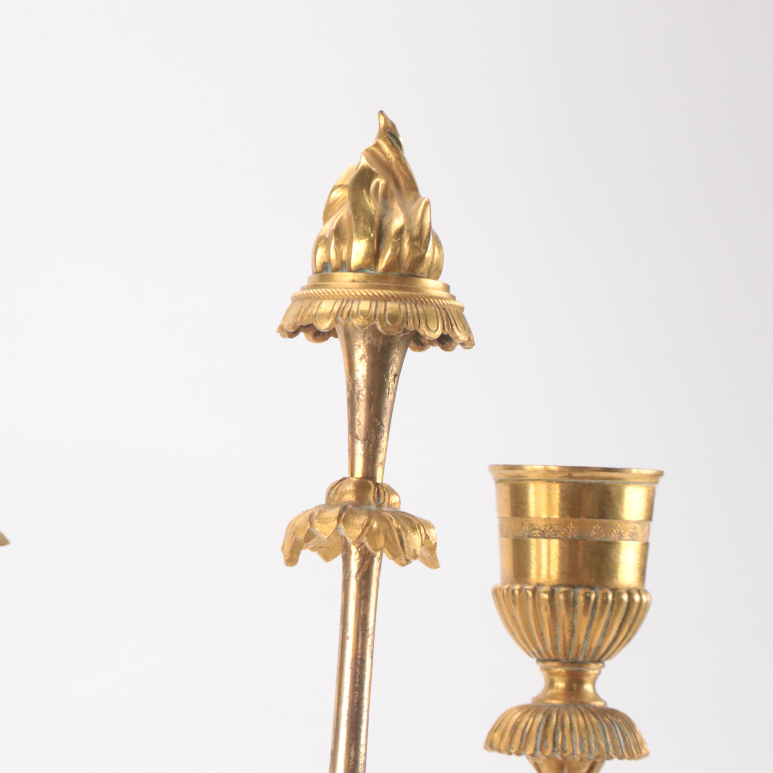 French Neoclassical Style Bronze Dore Candelabra, 19th Century