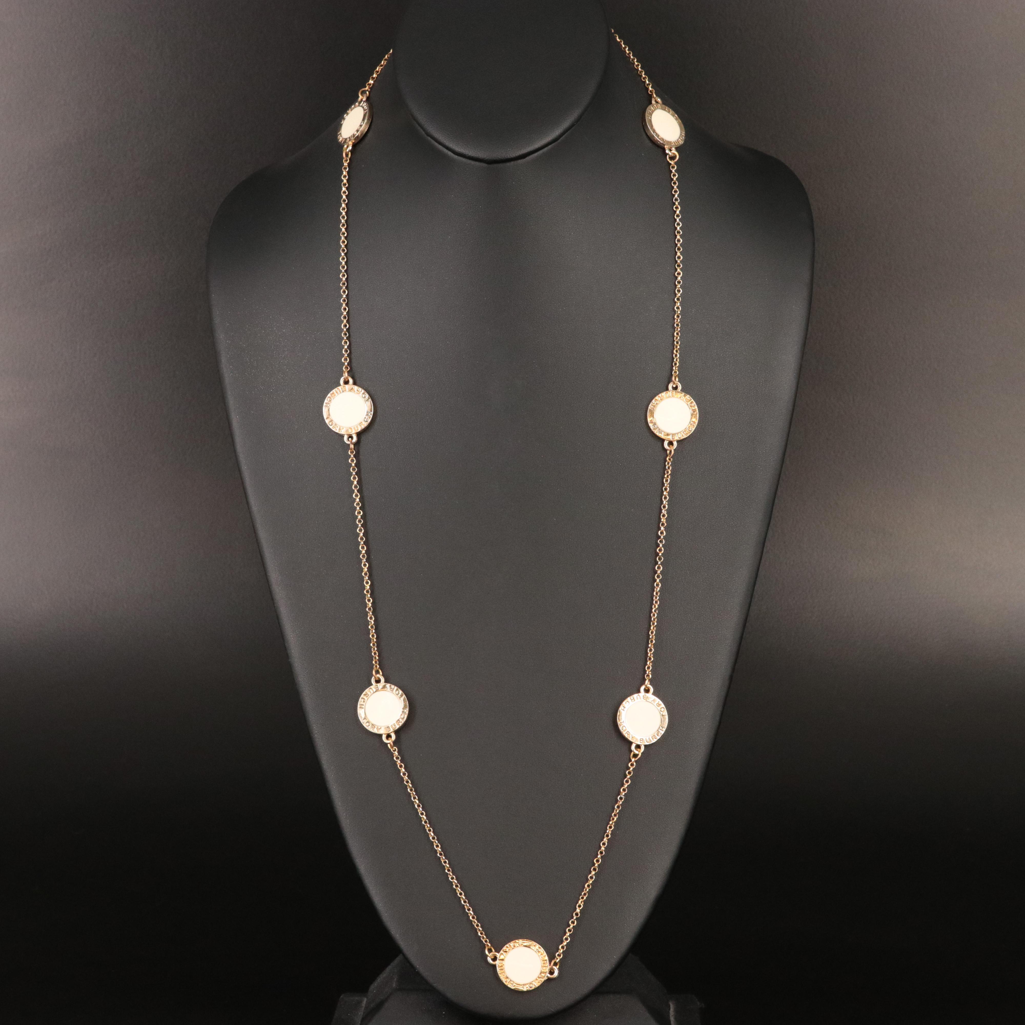 Tory Burch Enamel Disk Station Necklace