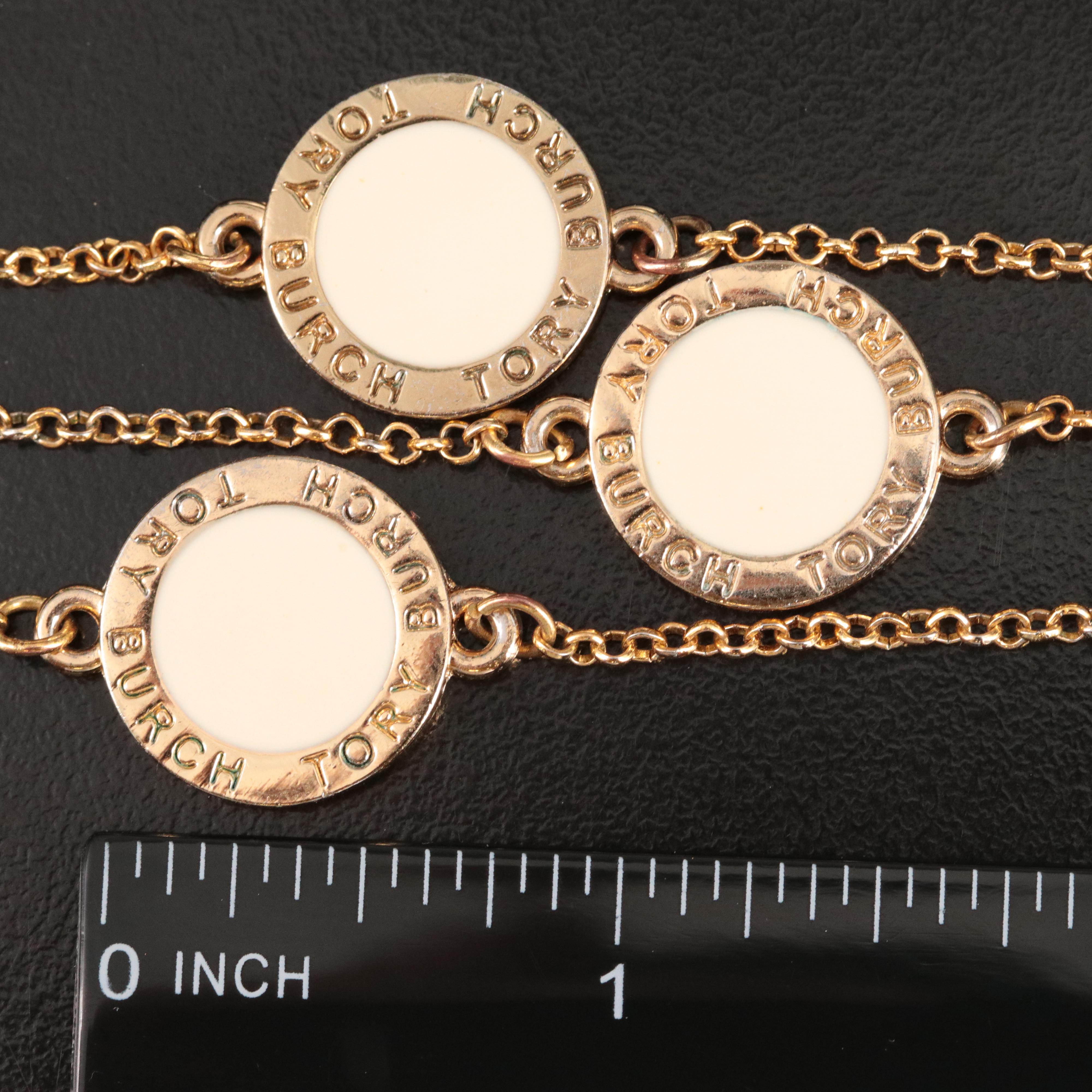 Tory Burch Enamel Disk Station Necklace