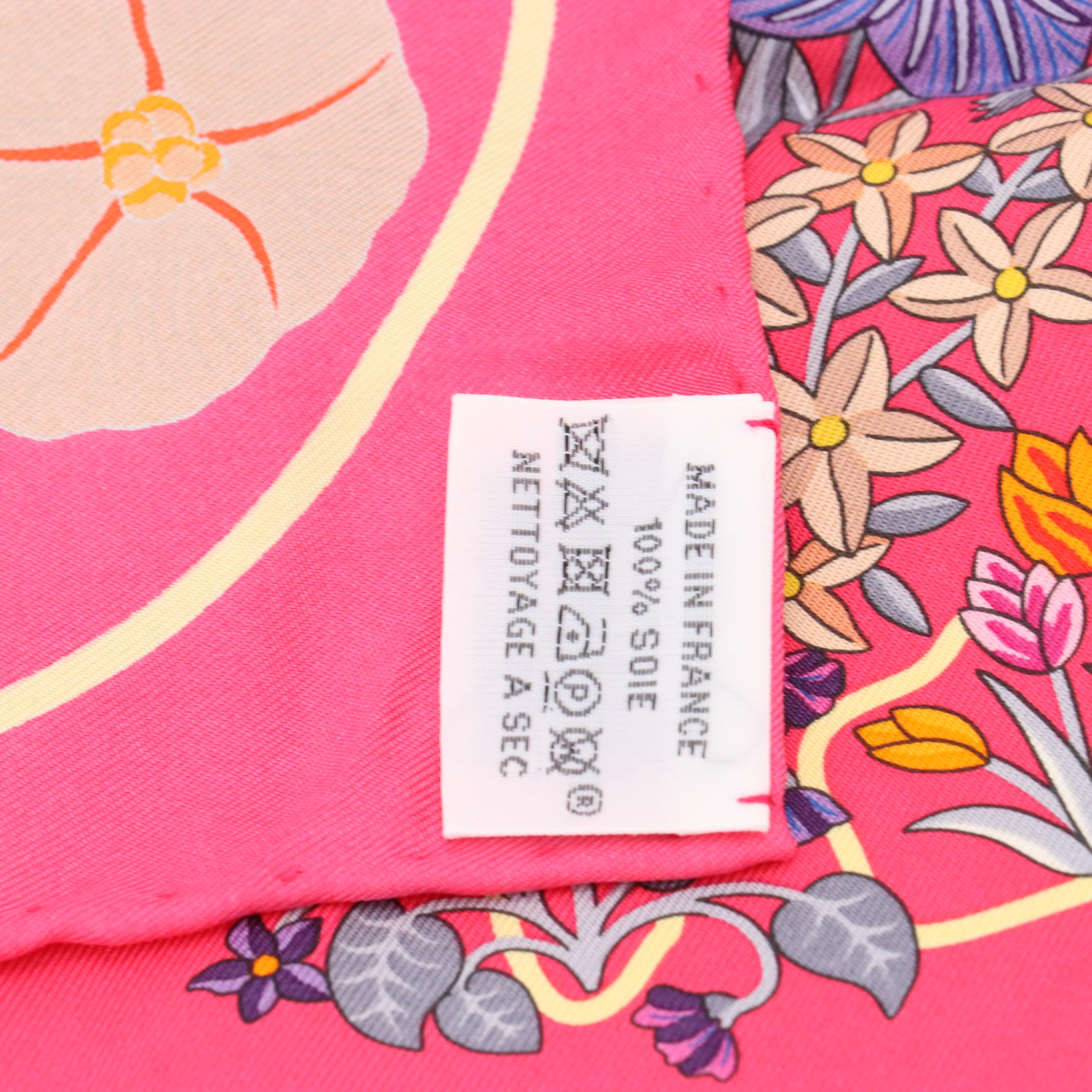 Hermès "Planifleurs" Silk Twill Scarf 90 with Box