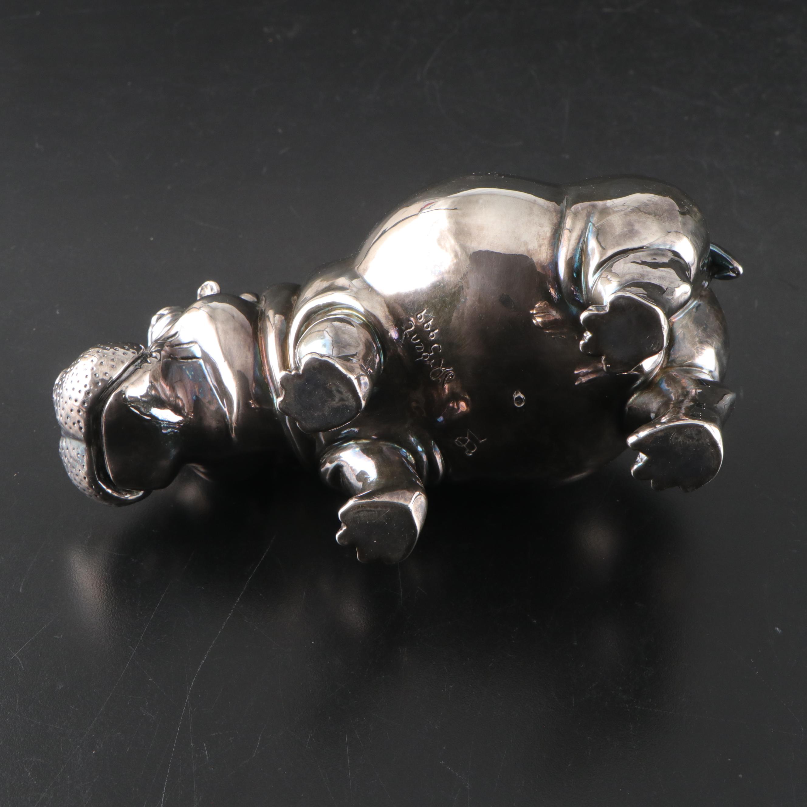 Continental Silver Plate Hippo Figurine