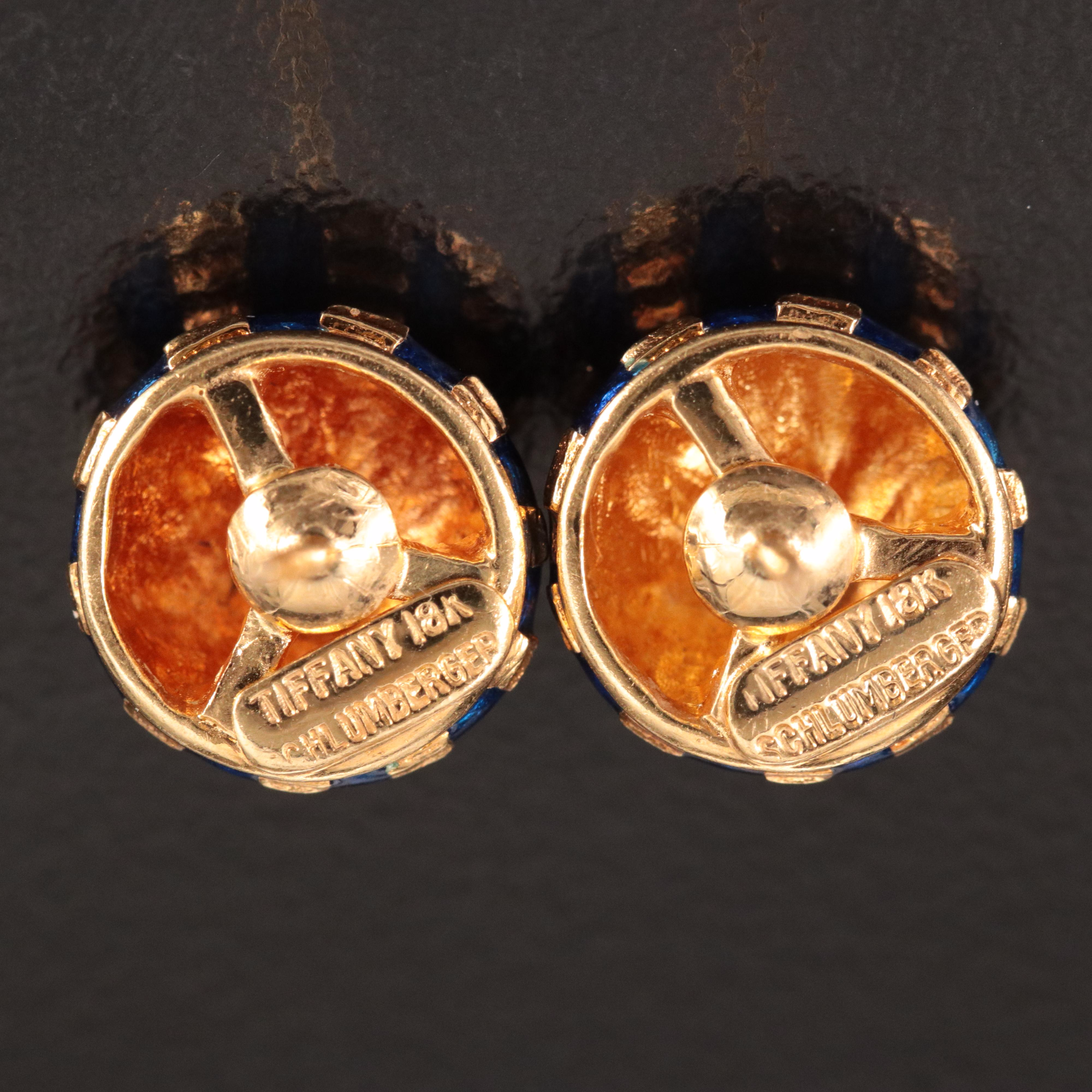 Jean Schlumberger for Tiffany & Co. Taj Mahal 18K Enamel and Diamond Earrings