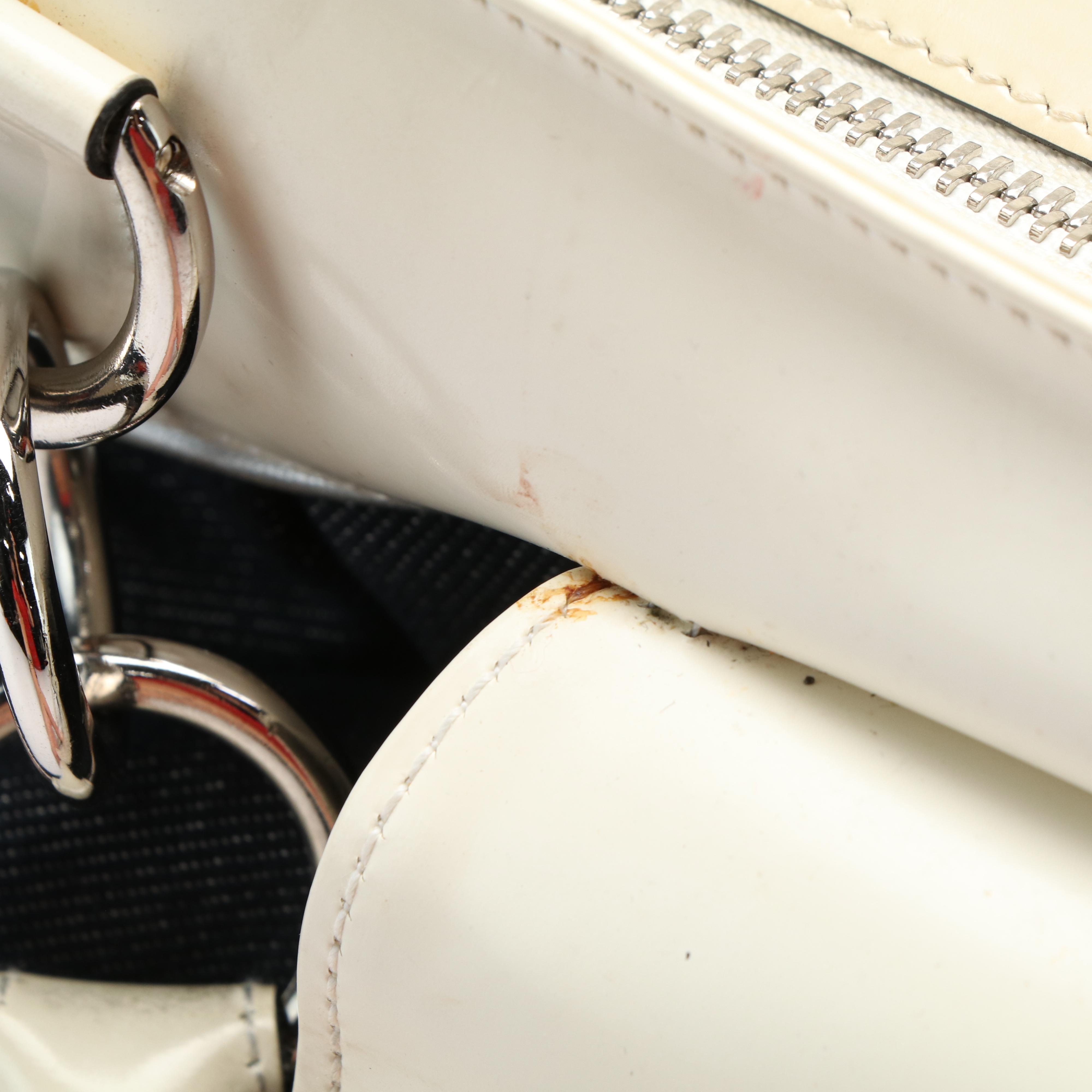 Salvatore Ferragamo Marisa Handbag in Blue Denim and Ivory Leather