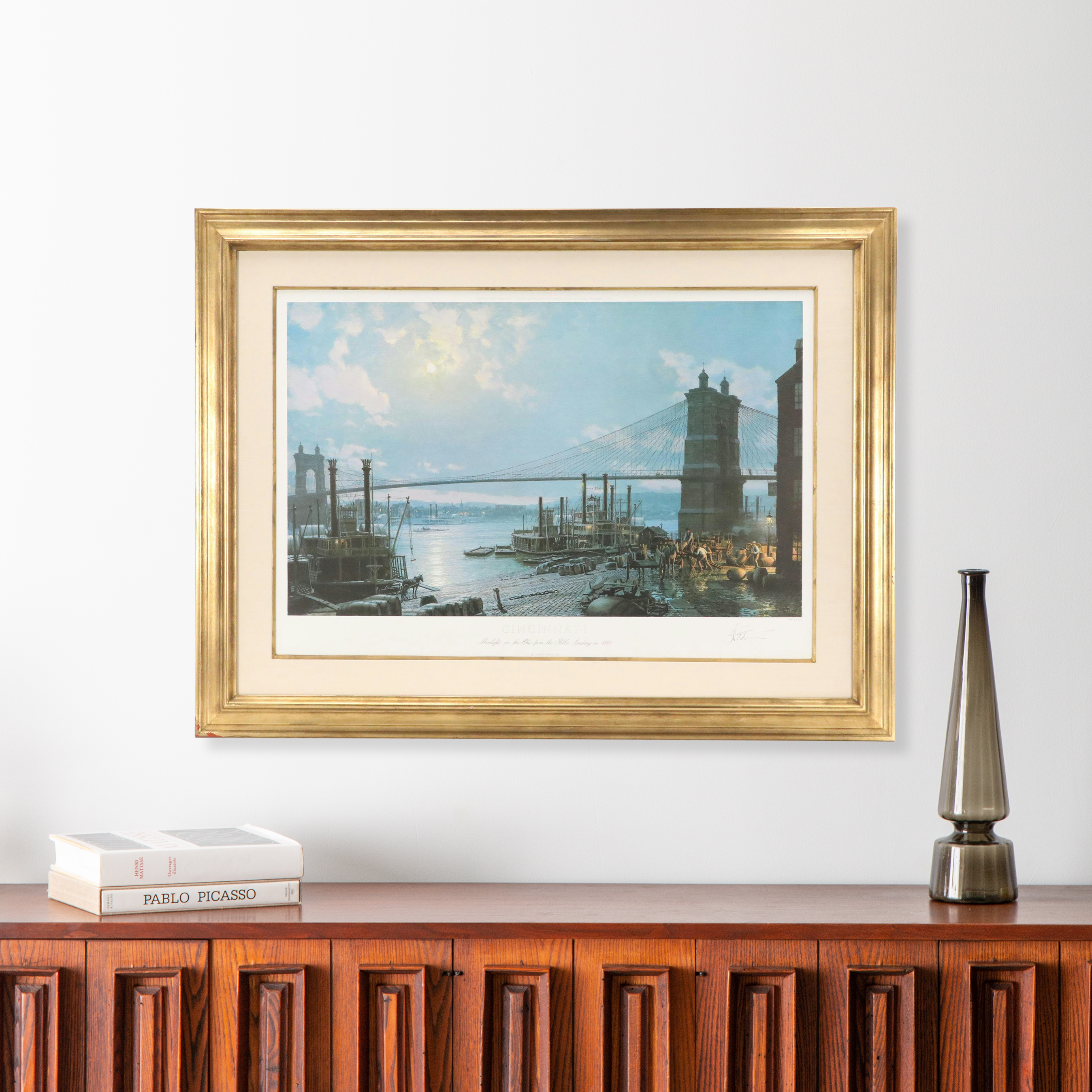 John Stobart Offset Print "Cincinnati: Moonlight on the Ohio... 1880"
