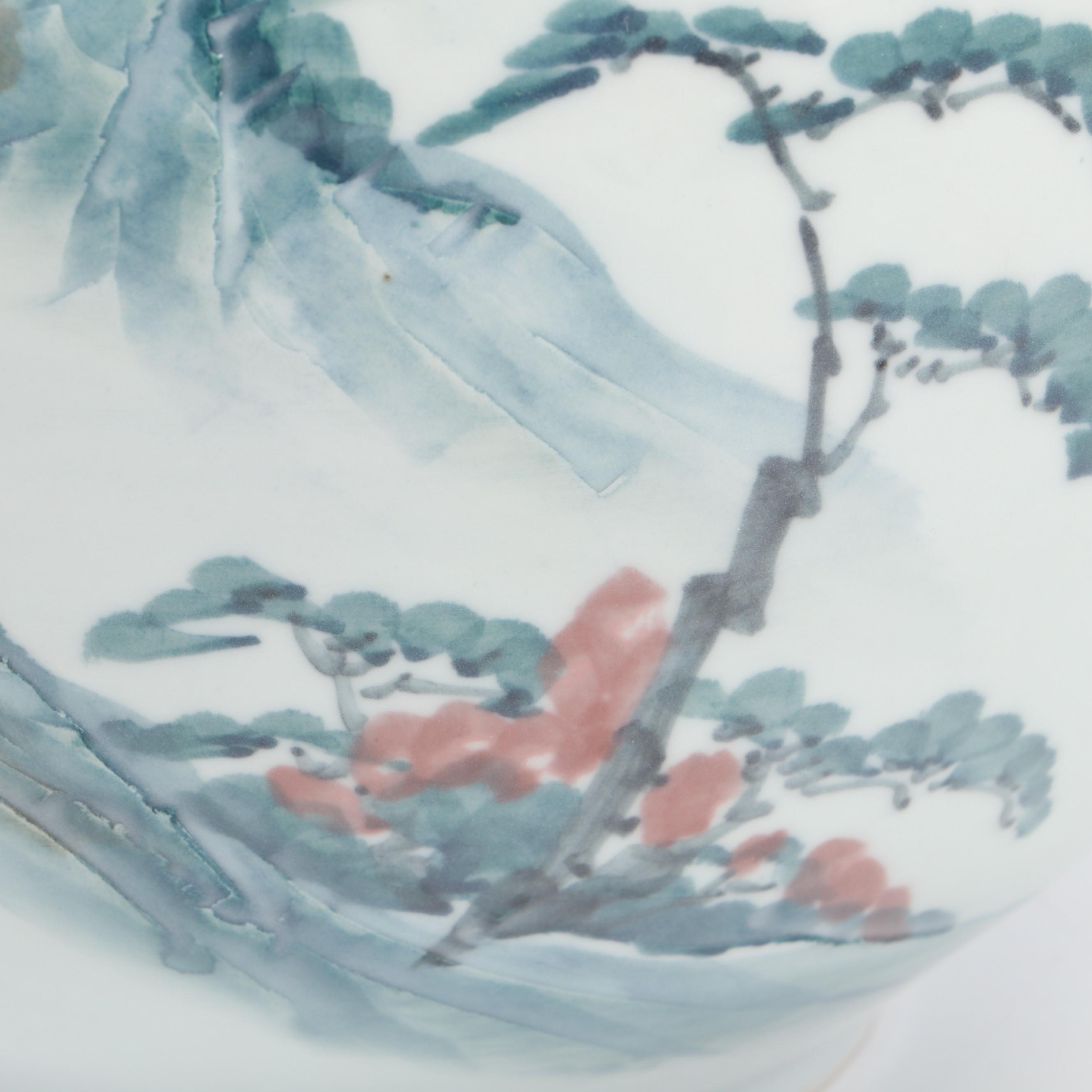 Korean Celadon Flying Crane Vase with Other Vase and Jar