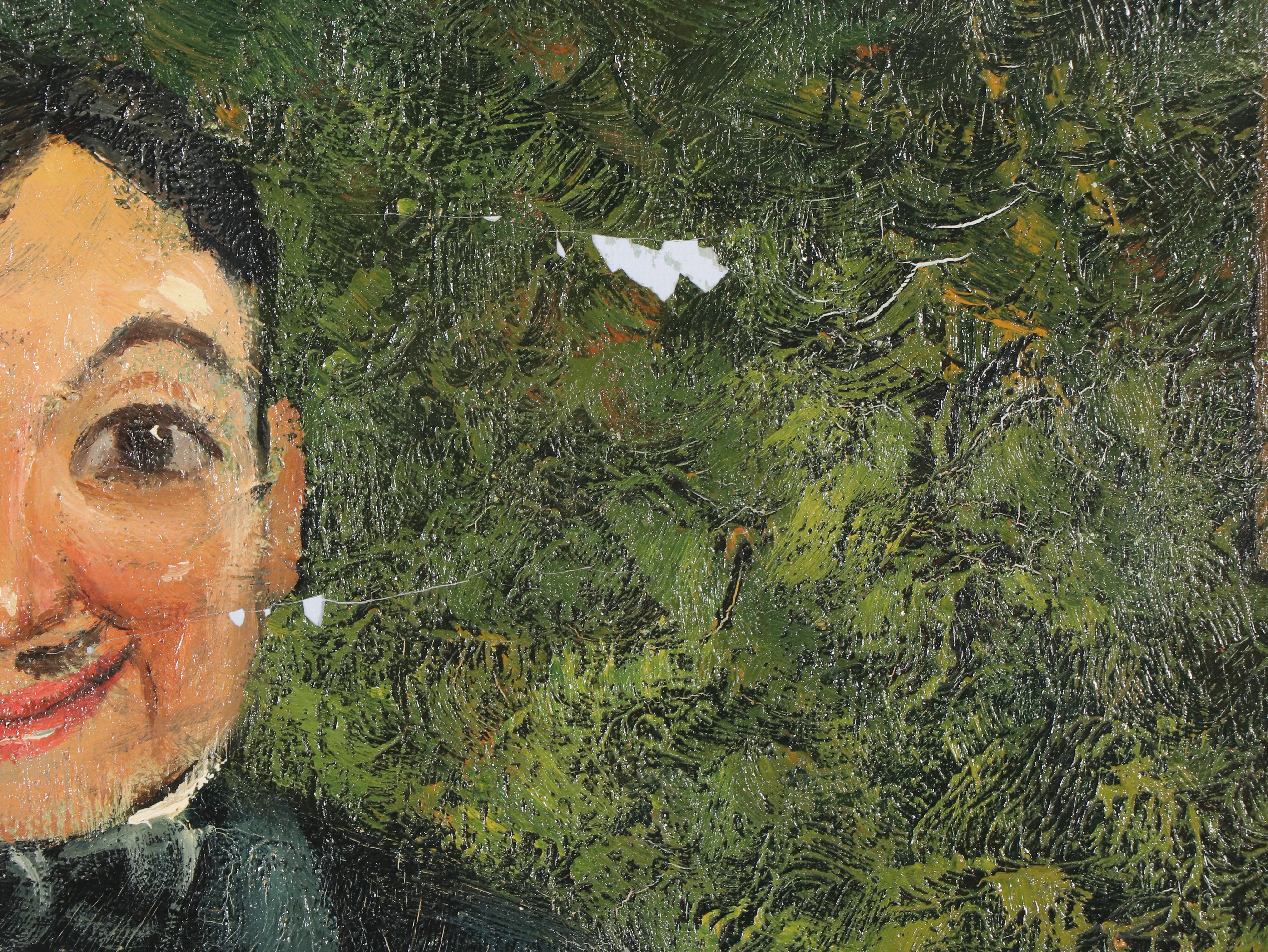 Malva Oil Portrait Painting of Restaurant Waiter