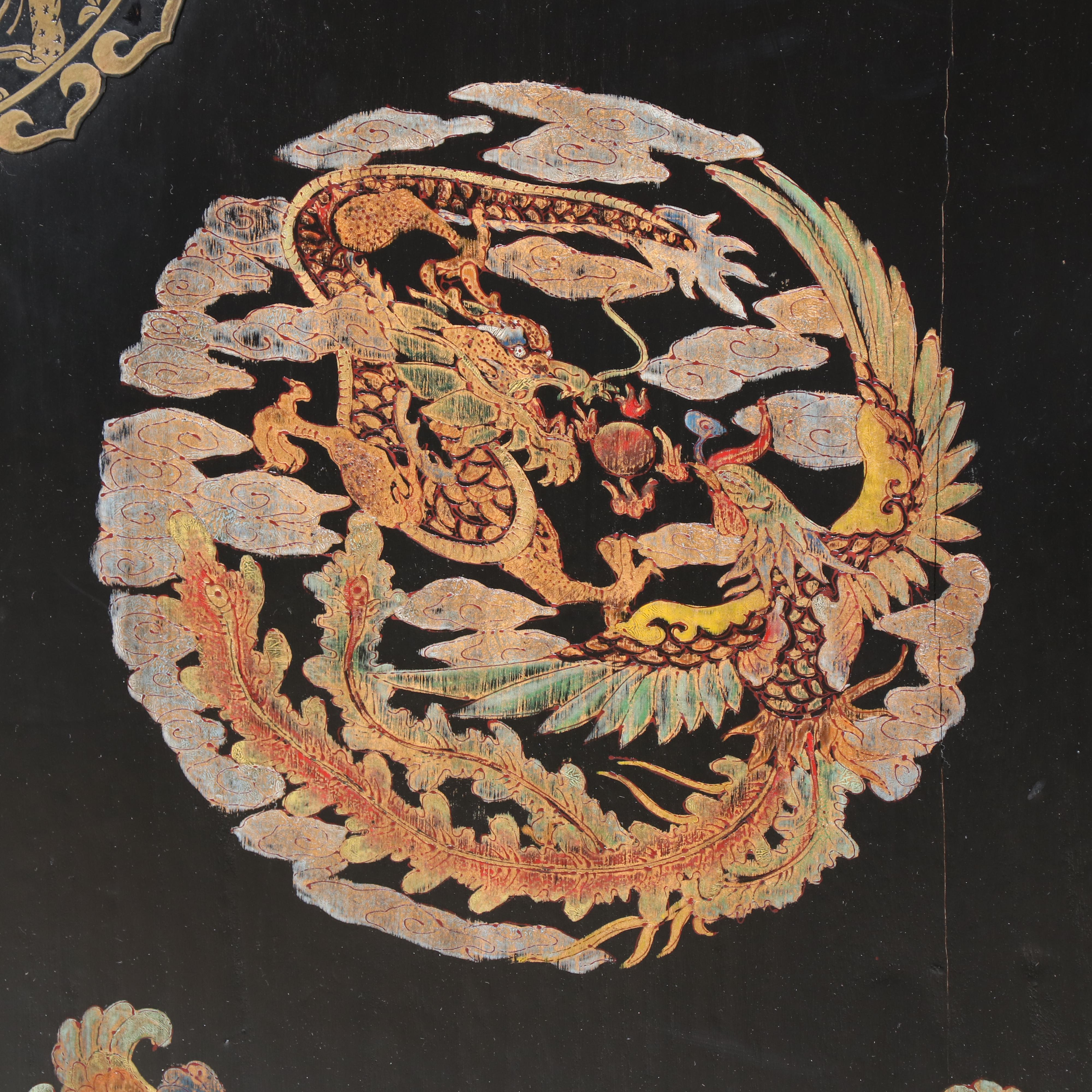 Chinese Black, Polychromed, and Gilt-Lacquered Cabinet