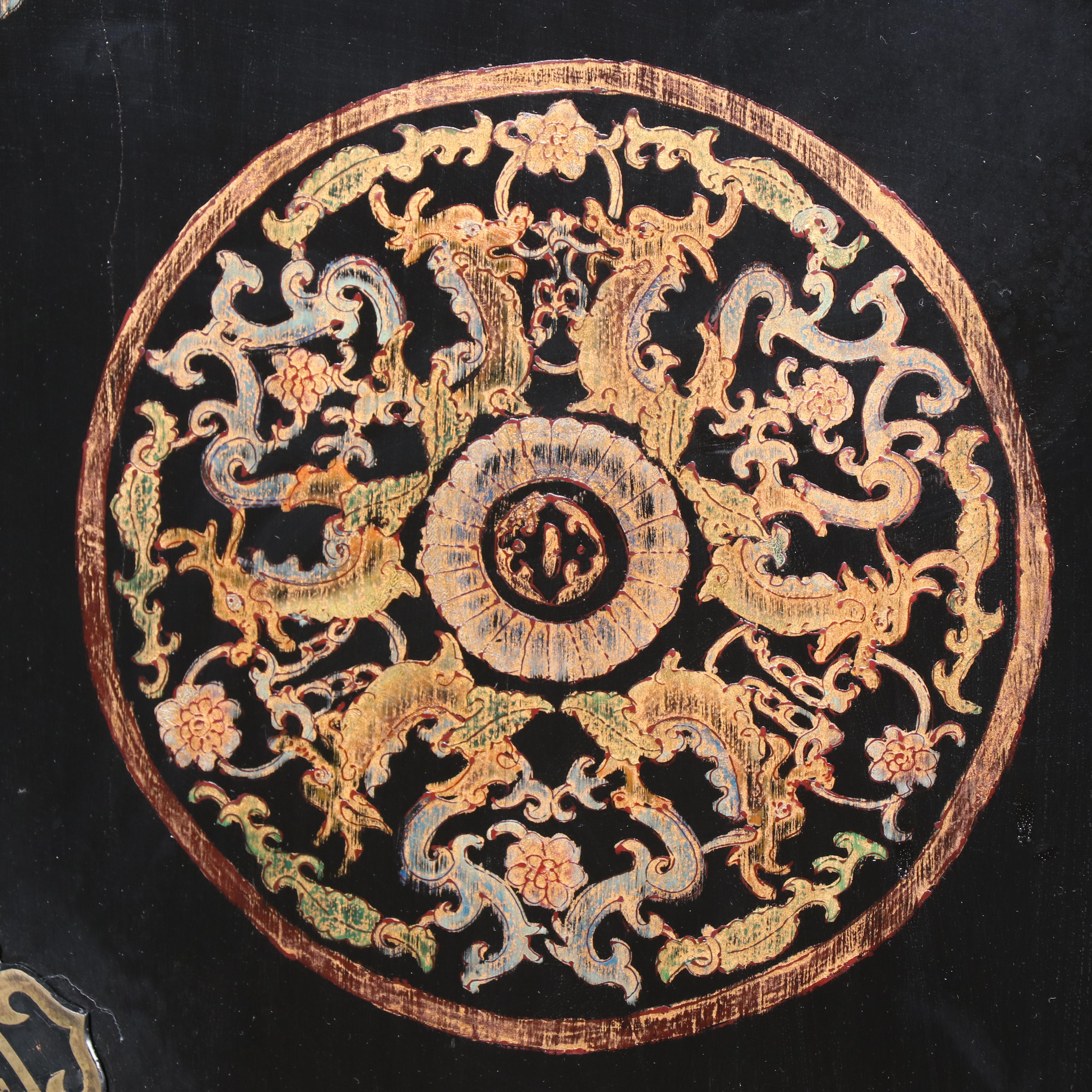 Chinese Black, Polychromed, and Gilt-Lacquered Cabinet