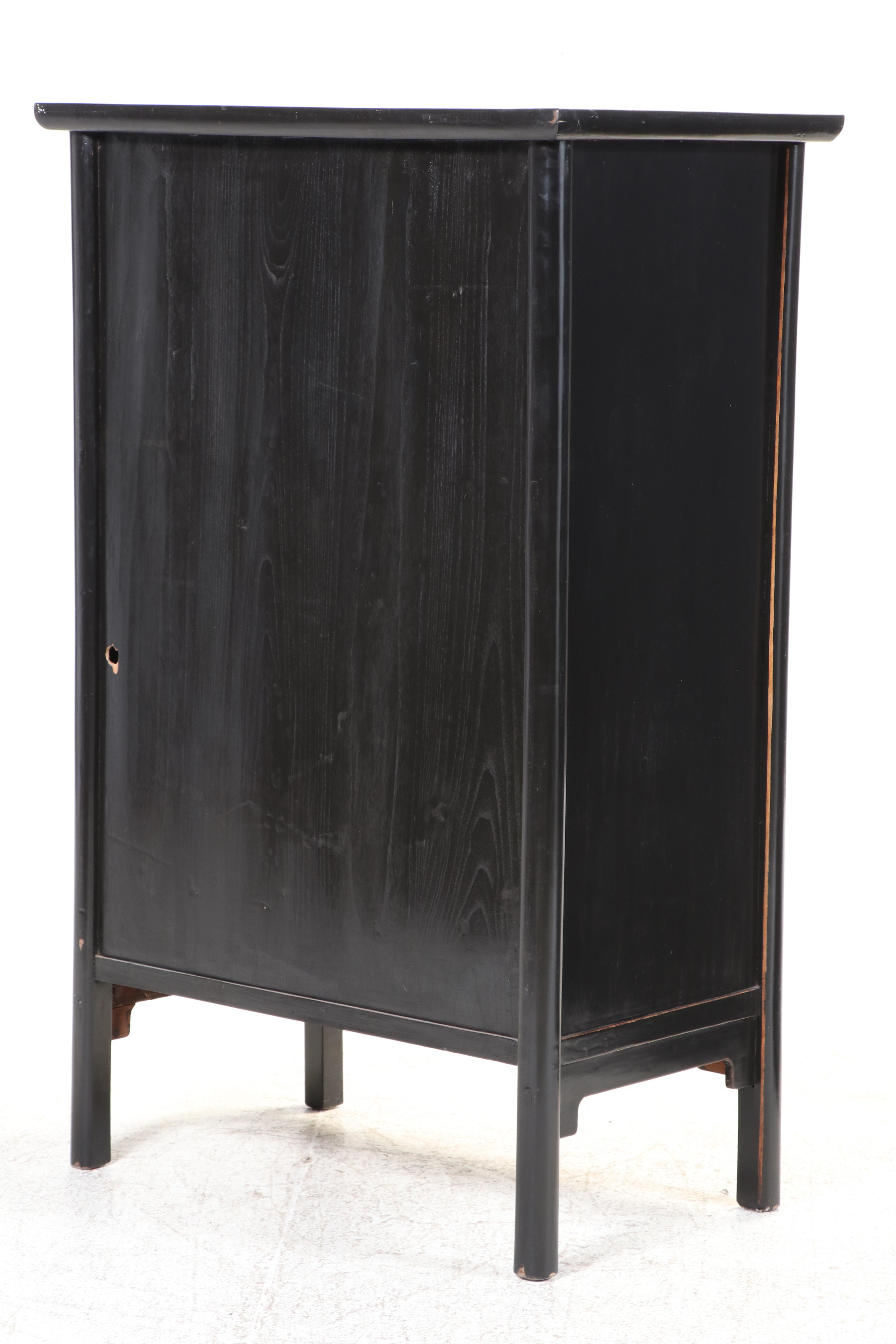 Chinese Black, Polychromed, and Gilt-Lacquered Cabinet