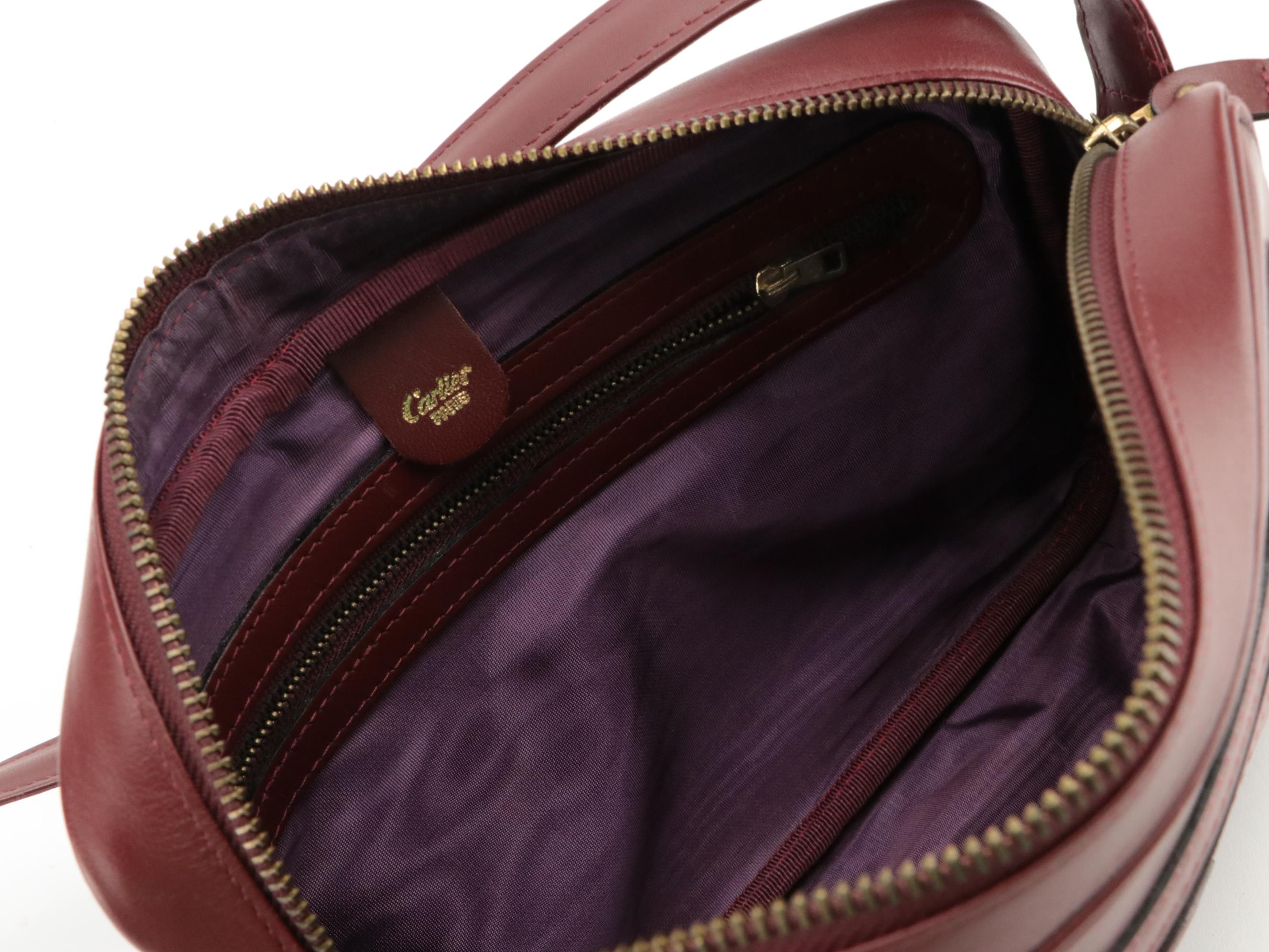 Cartier Shoulder Bag in Smooth Burgundy Leather