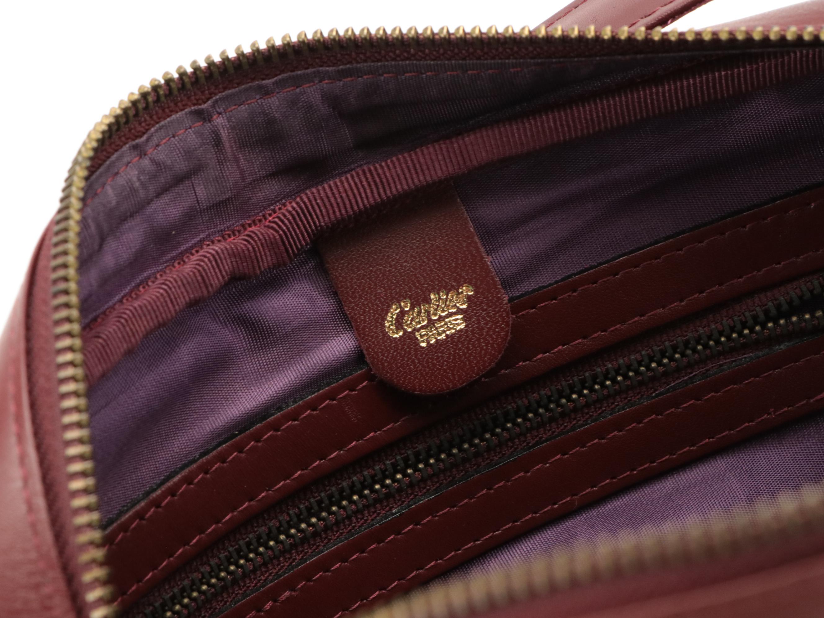 Cartier Shoulder Bag in Smooth Burgundy Leather