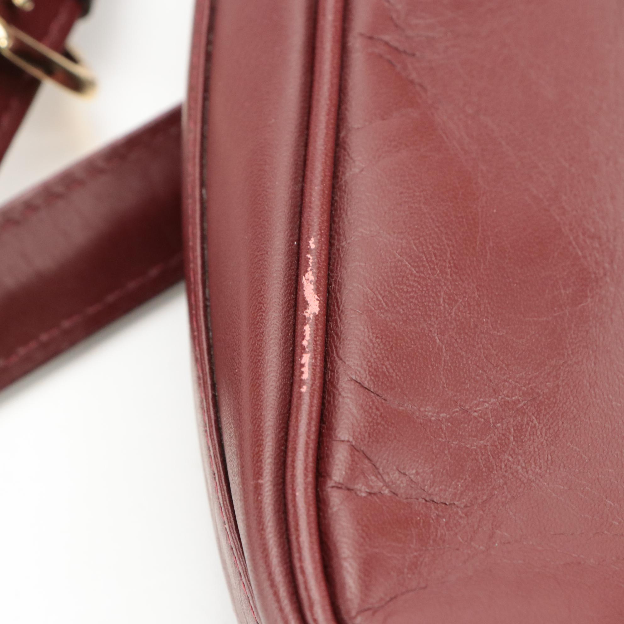 Cartier Shoulder Bag in Smooth Burgundy Leather