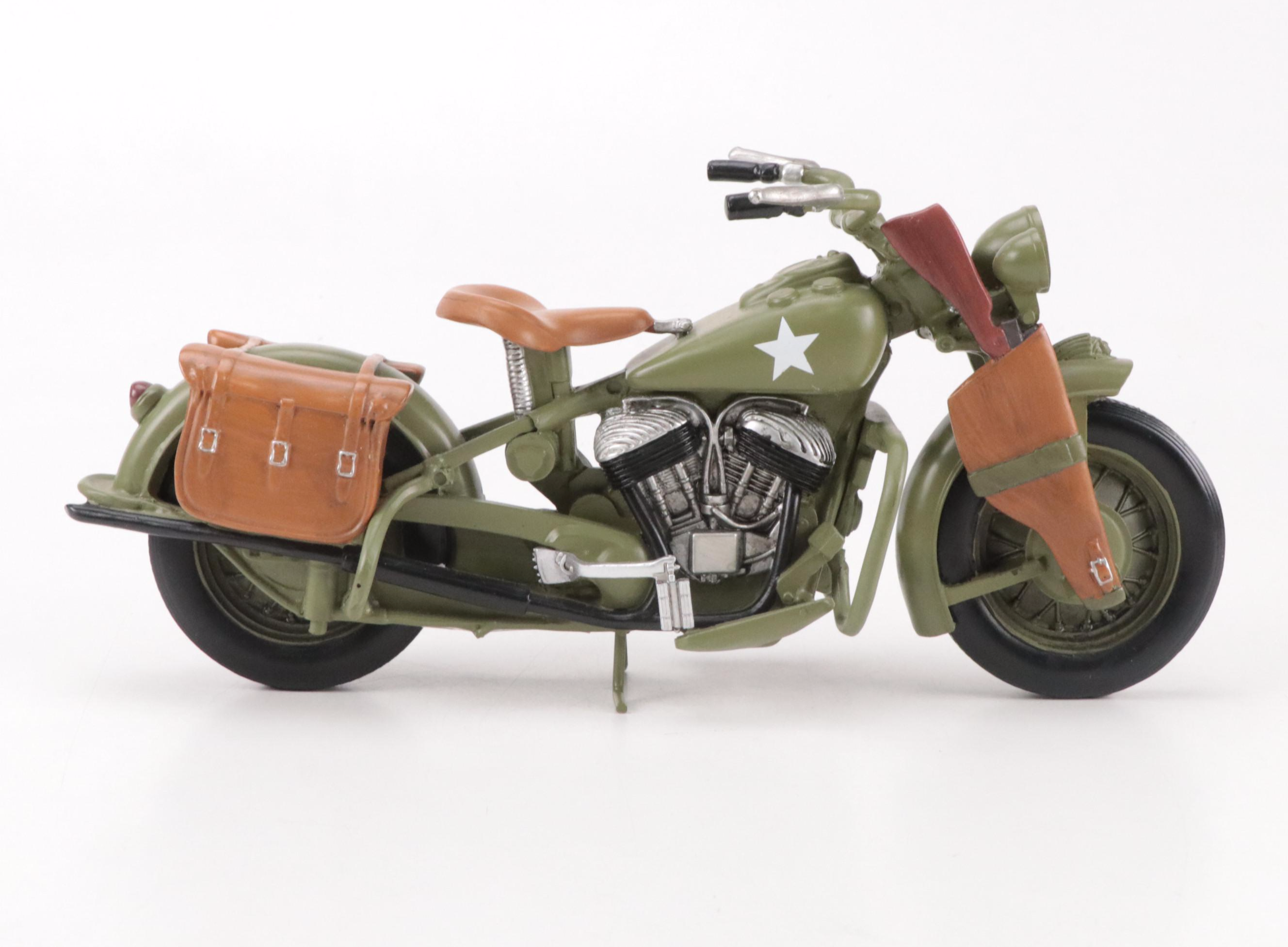 The Hamilton Collection WWII Indian Chief Motorcycle with Other Figurine