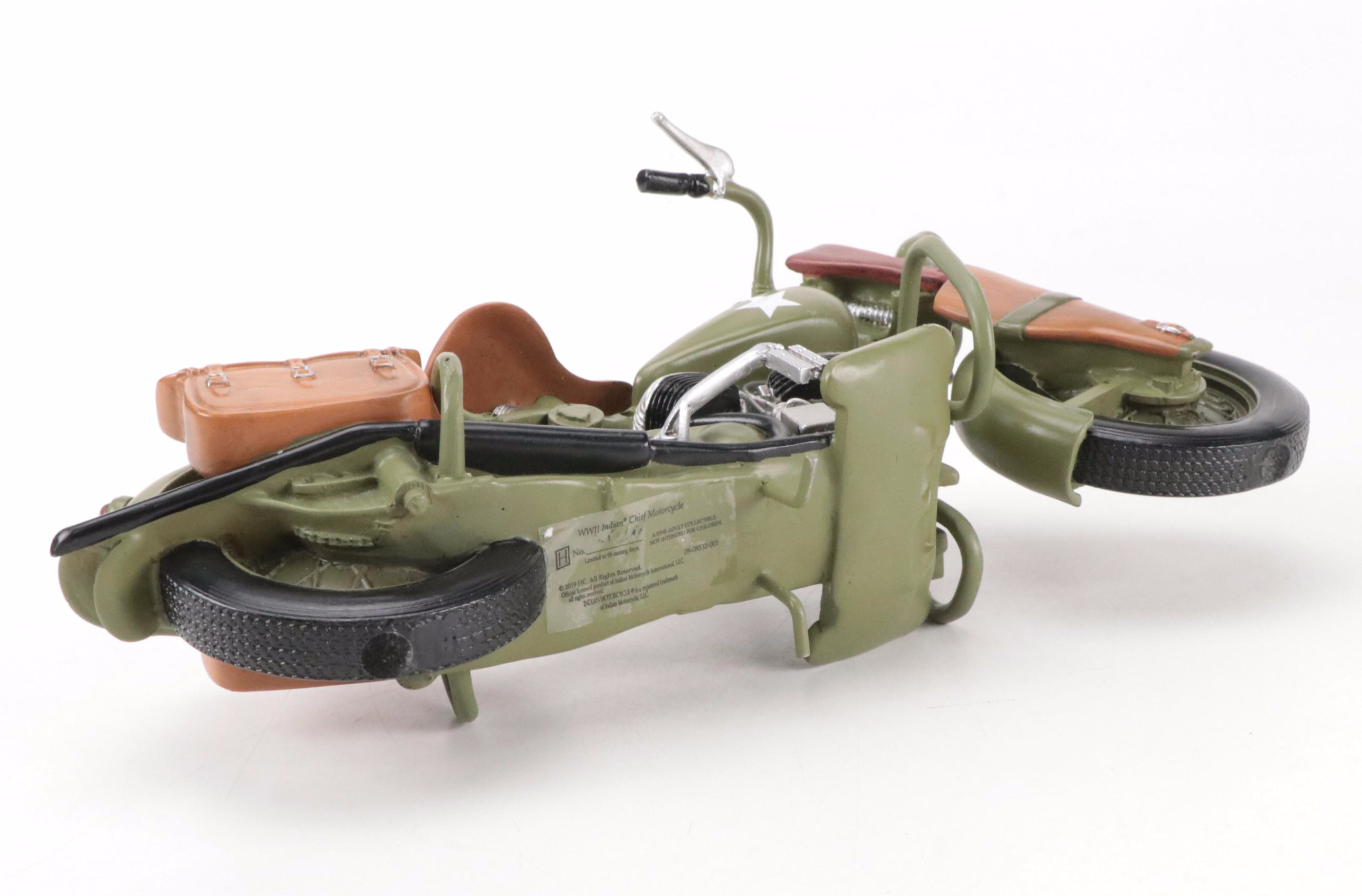 The Hamilton Collection WWII Indian Chief Motorcycle with Other Figurine