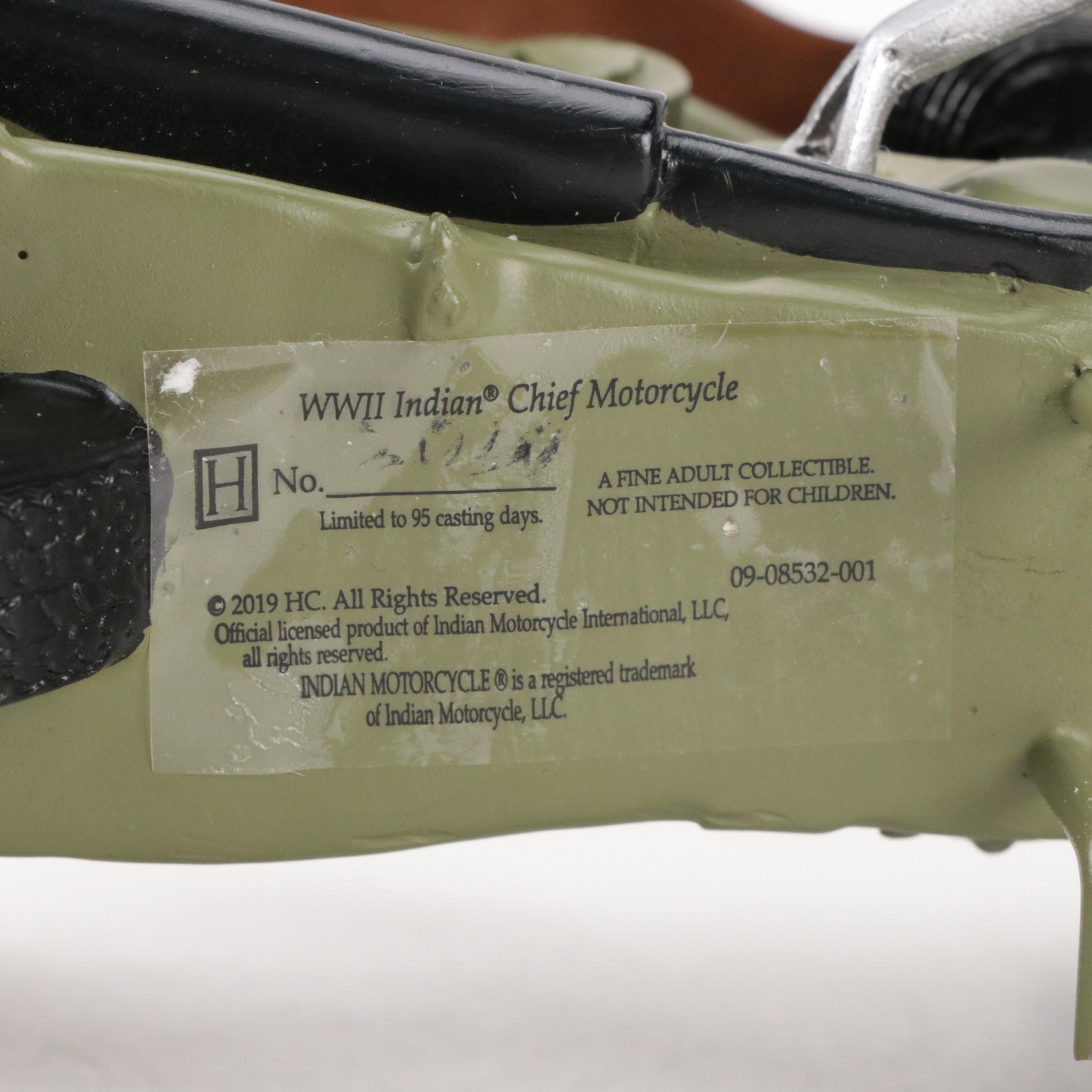 The Hamilton Collection WWII Indian Chief Motorcycle with Other Figurine