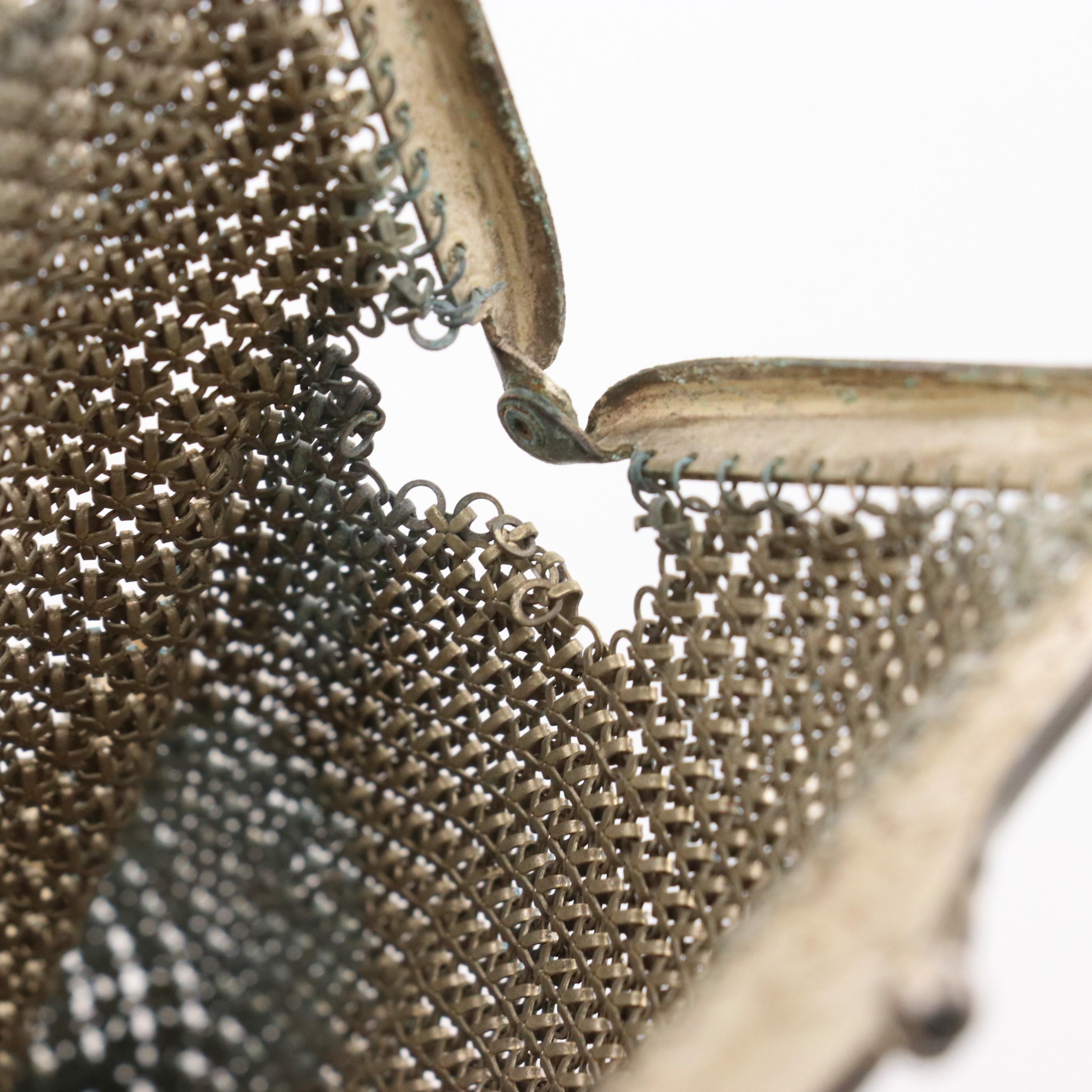 Mandalian Manufacturing Co. Enameled Metal Mesh Purse and Hand-Beaded Purse