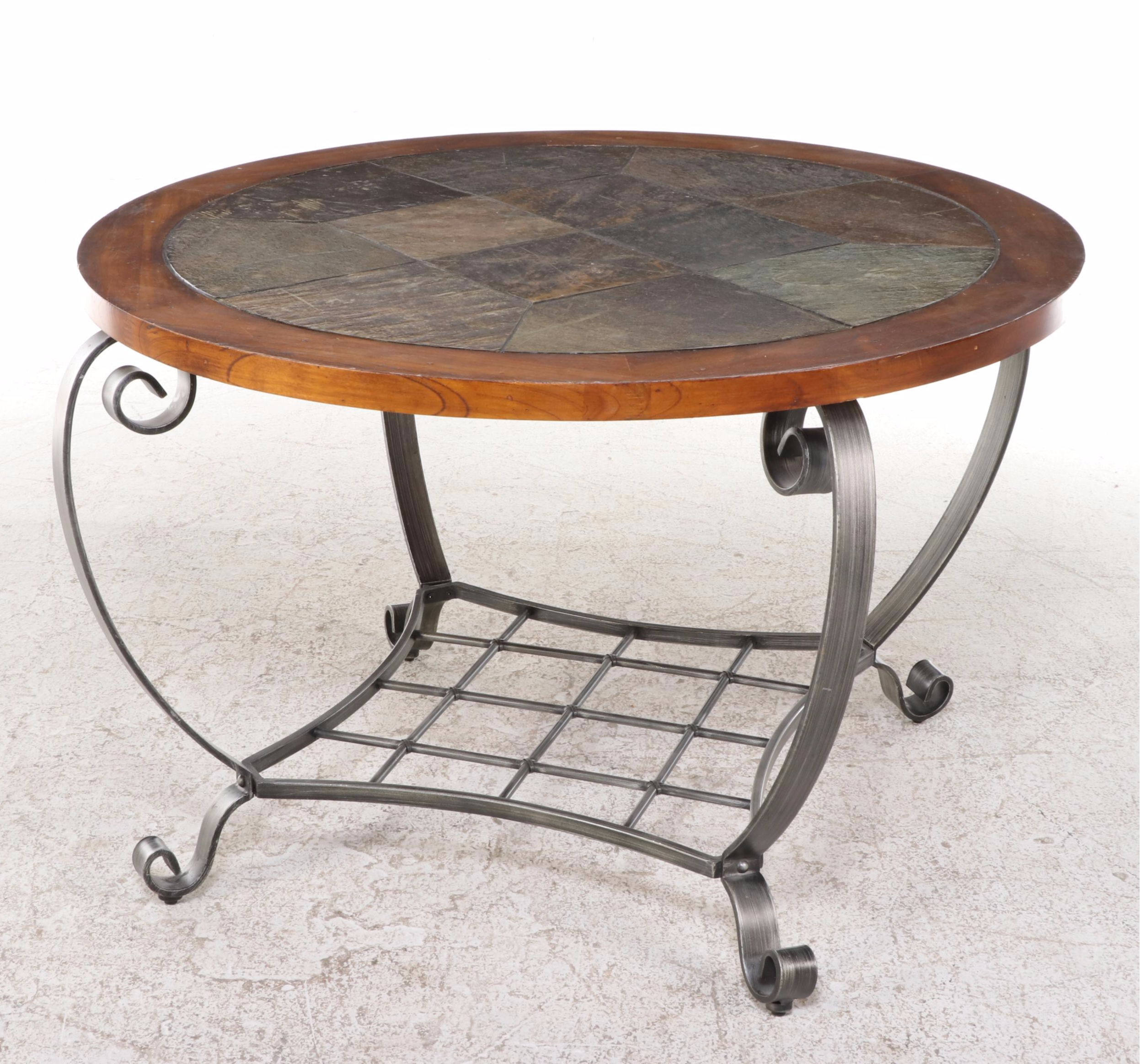 Round Tile Top Dining Table with Chairs, 2005