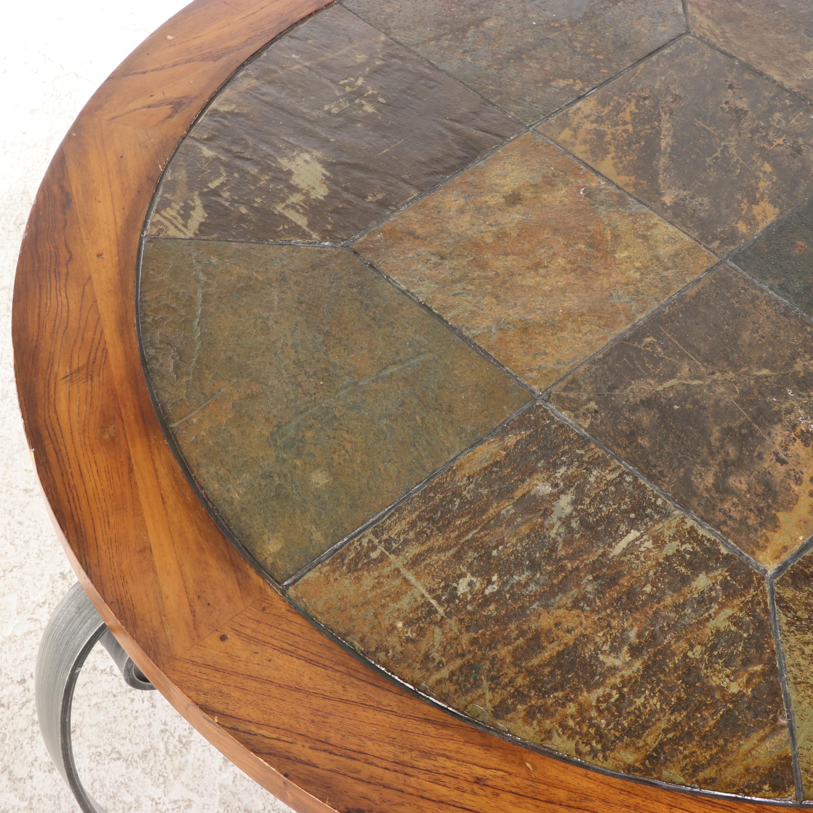 Round Tile Top Dining Table with Chairs, 2005