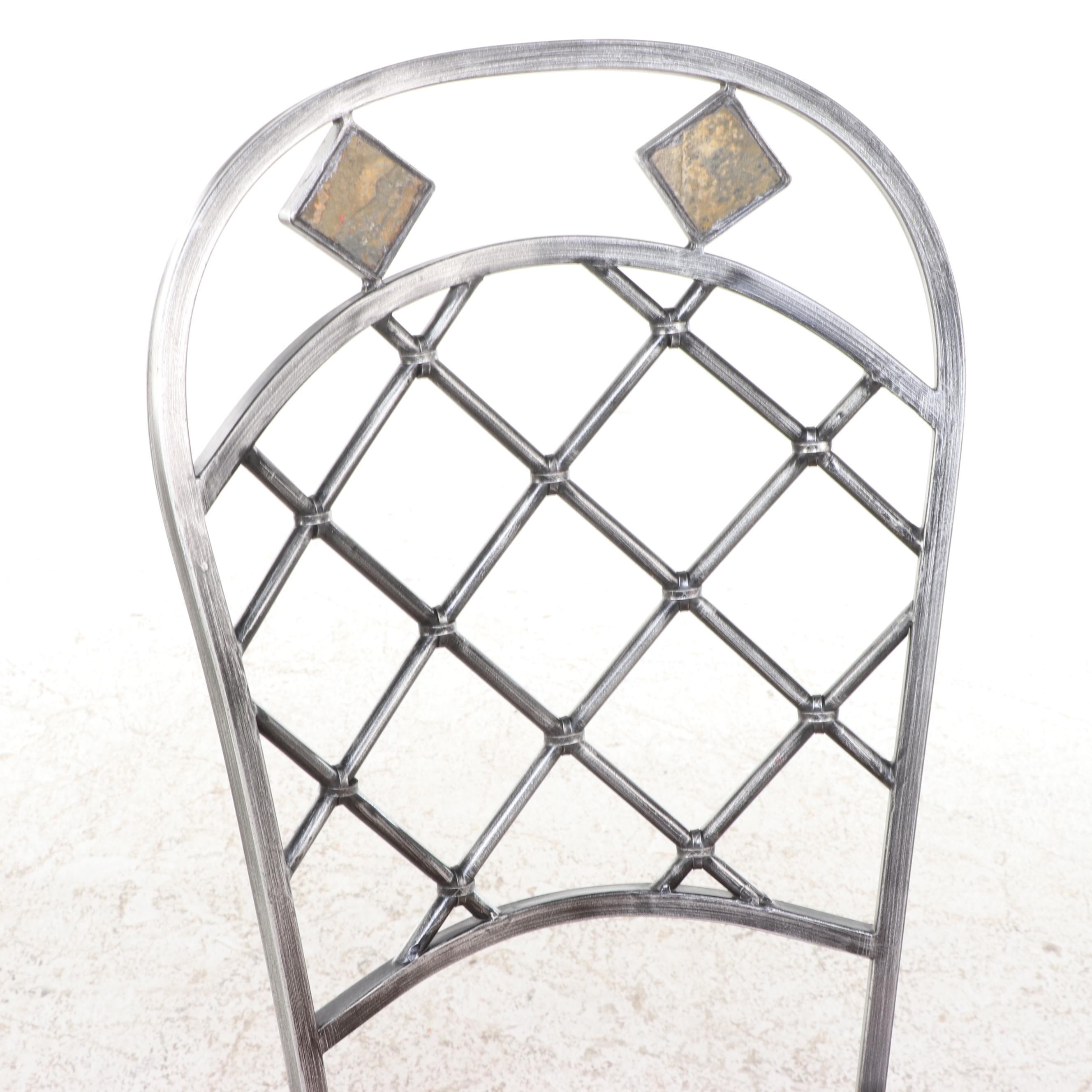 Round Tile Top Dining Table with Chairs, 2005