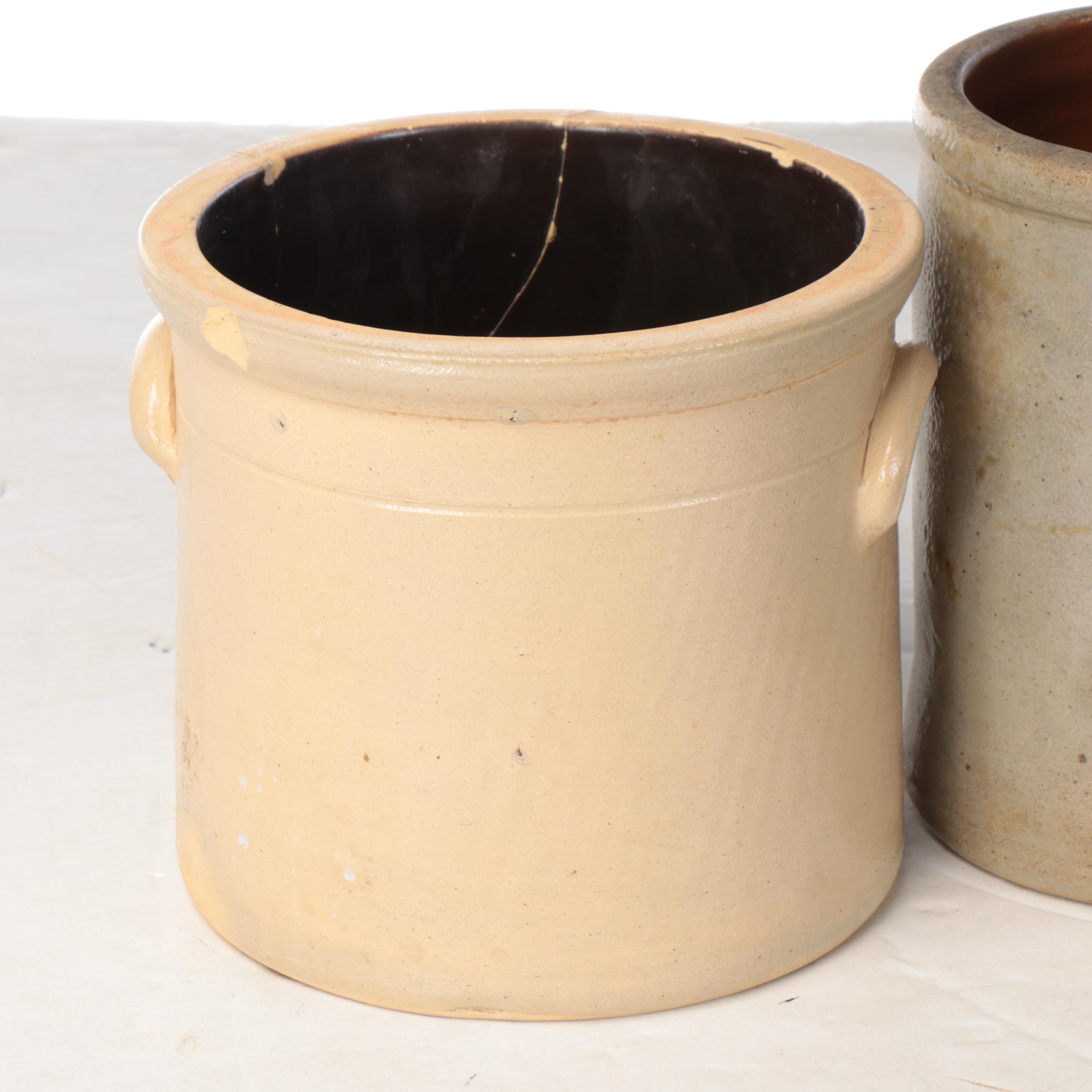 E. Norton & Co. 1.5 Gallon Stoneware Crock and Other Stoneware Crocks