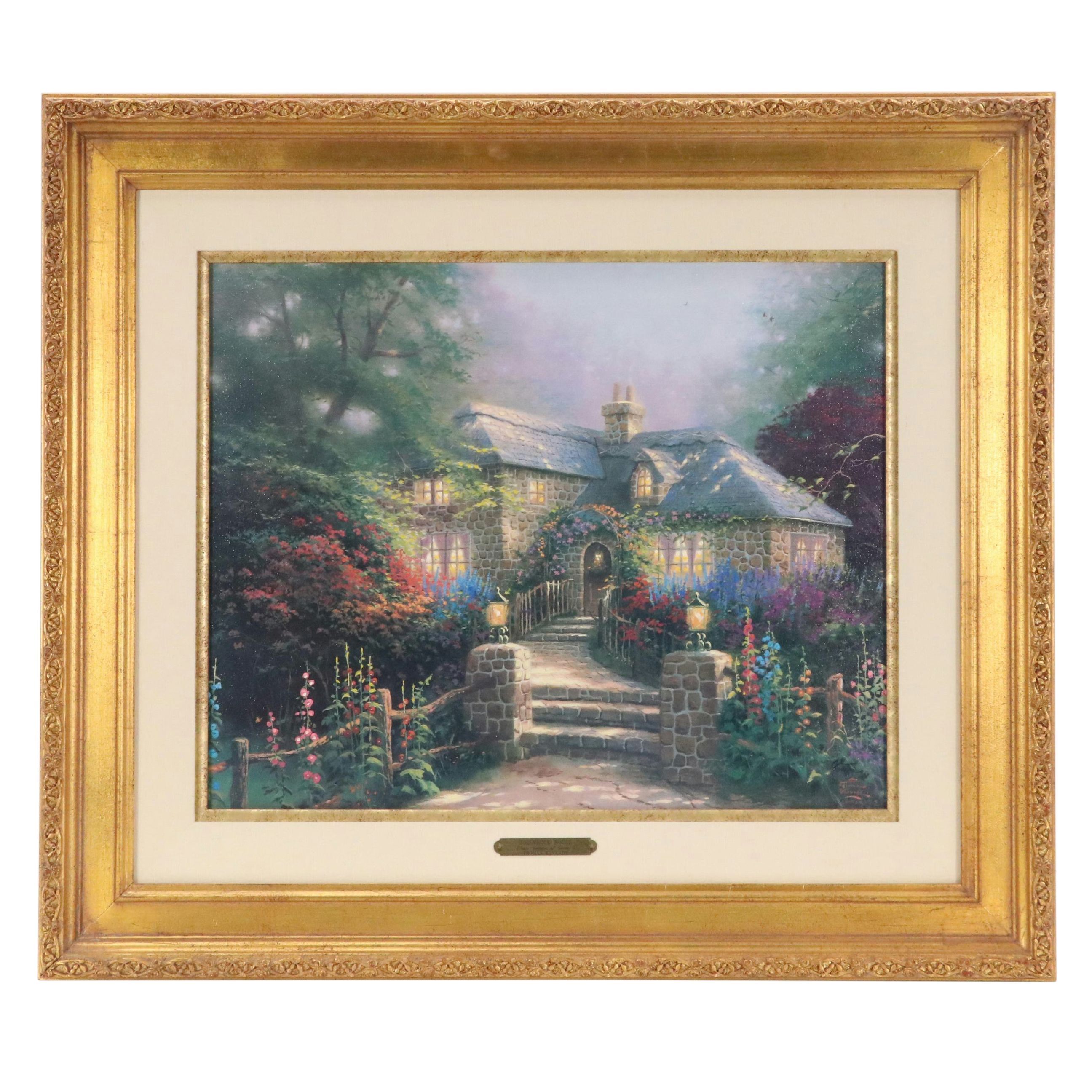Thomas Kinkade Giclée Print on Canvas "Hollyhock House"