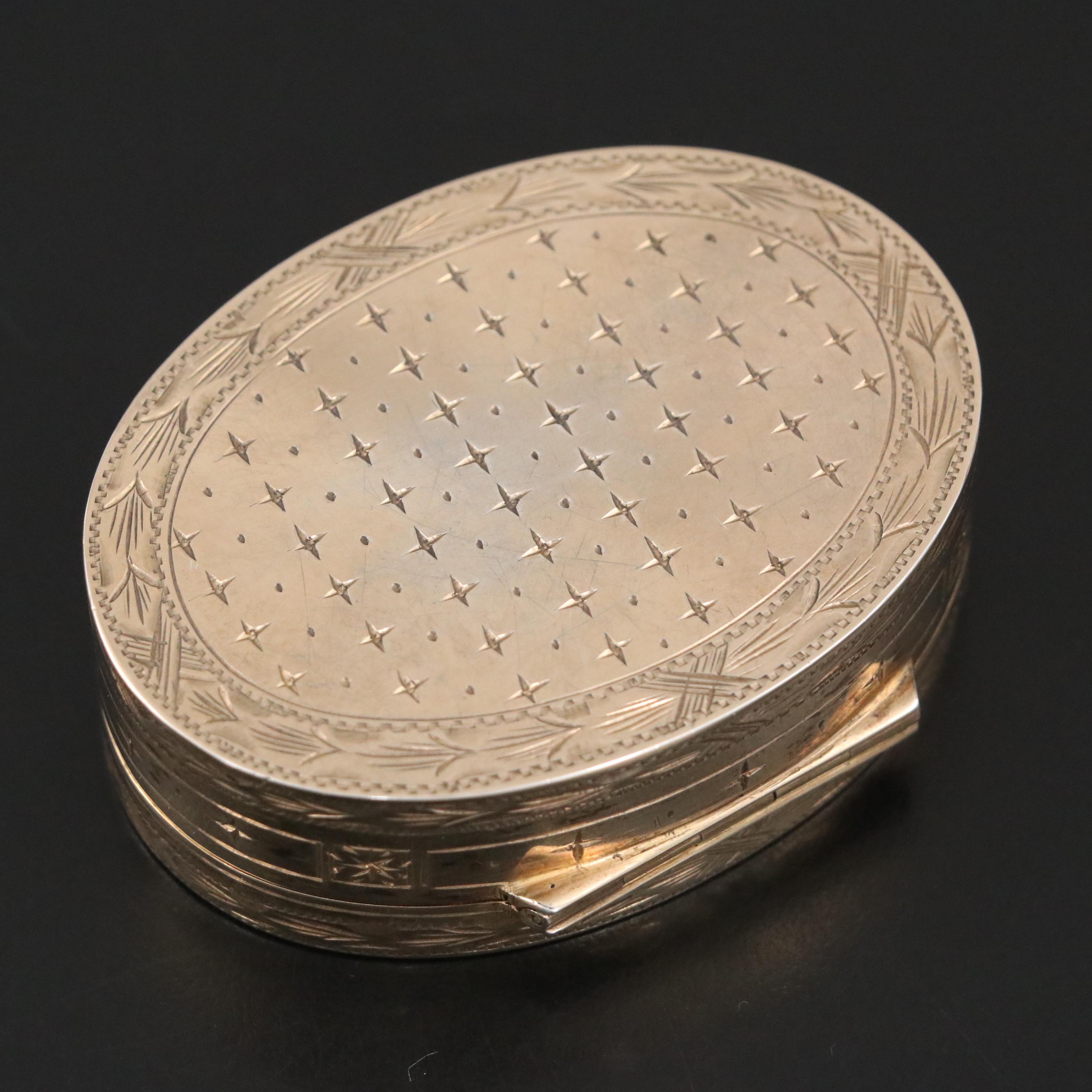 Spanish  Gilt 915 Silver Snuff Box, Late 20th/Early 21st Century